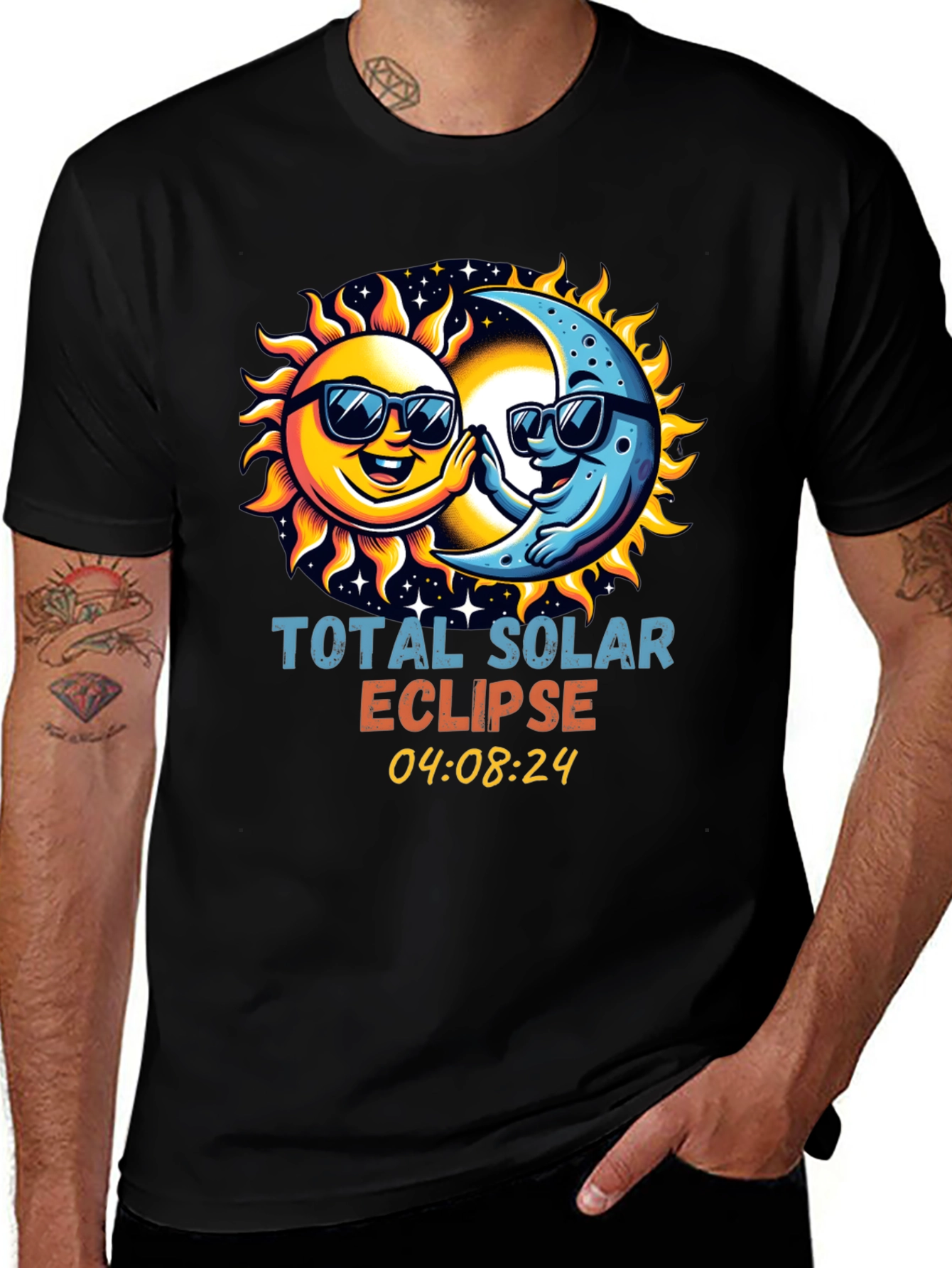 Total Solar Eclipse T-Shirt - Sun and Moon Design