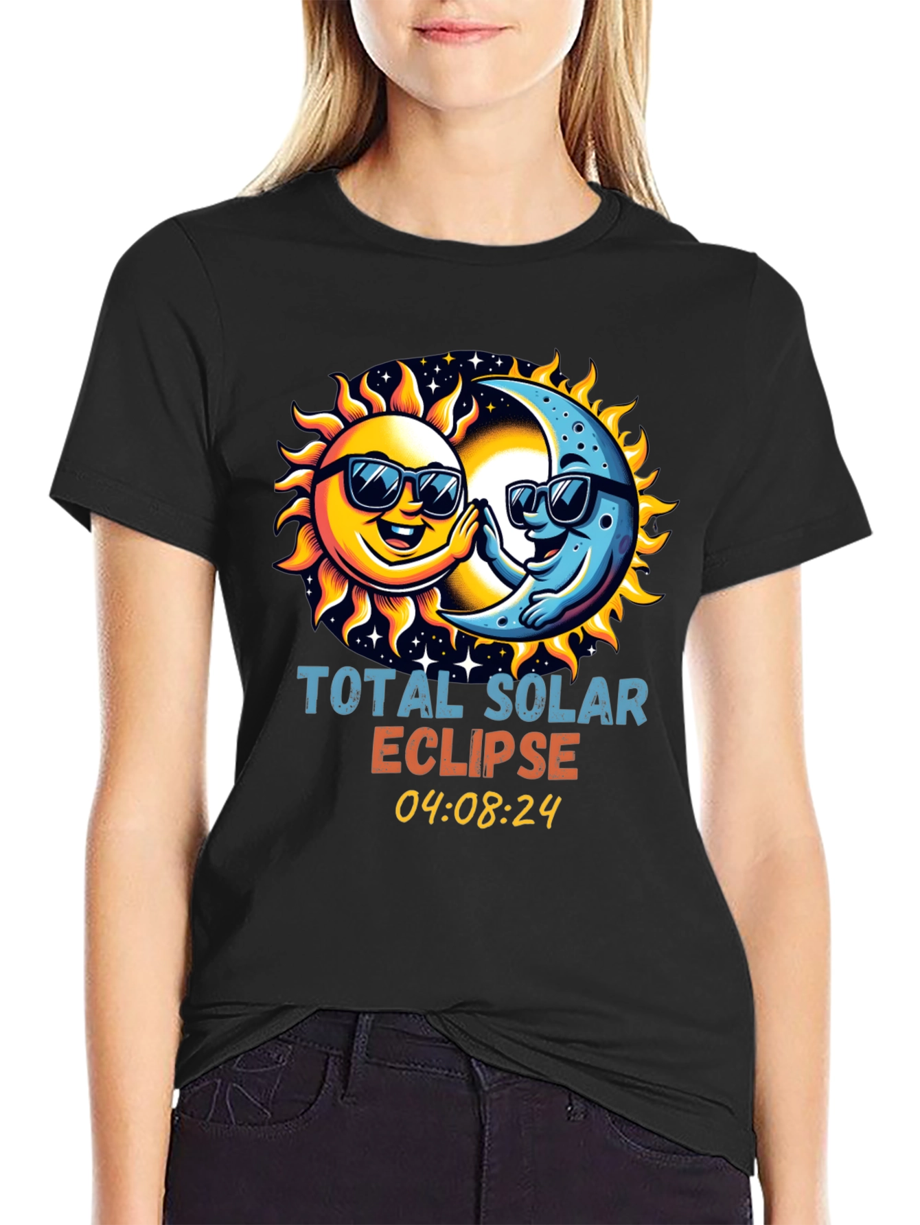 Total Solar Eclipse T-Shirt - Sun and Moon Design