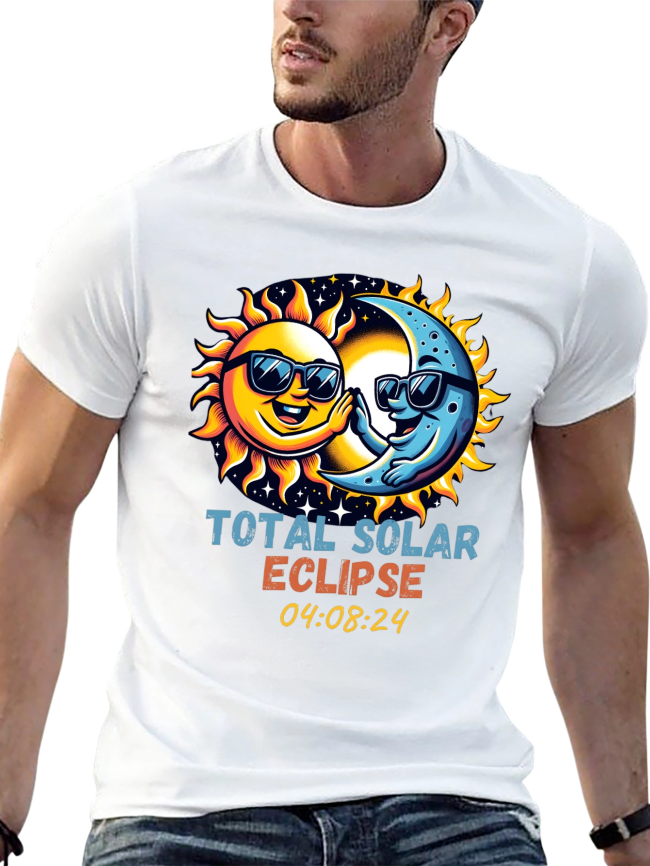 Total Solar Eclipse T-Shirt - Sun and Moon Design