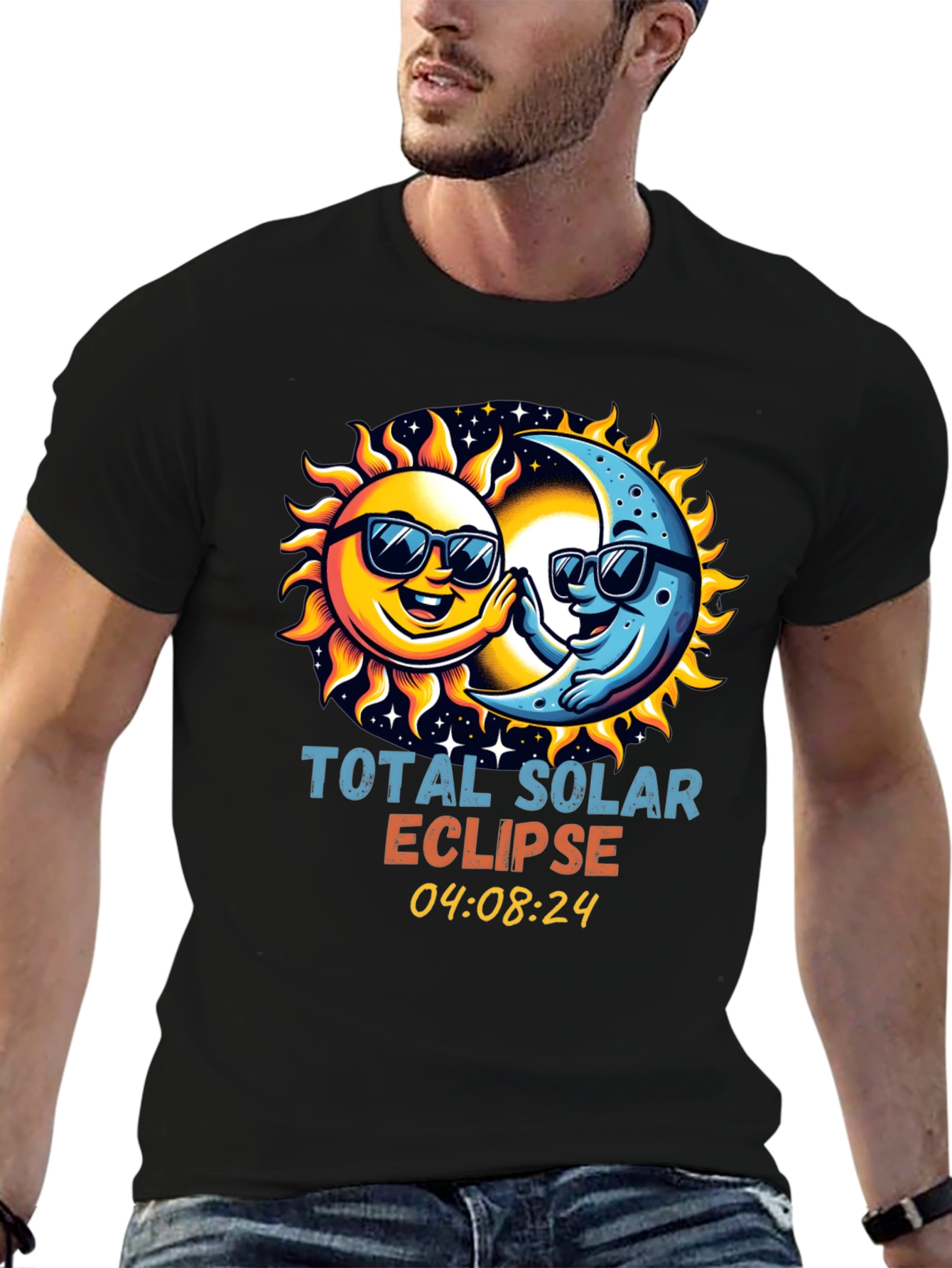 Total Solar Eclipse T-Shirt - Sun and Moon Design