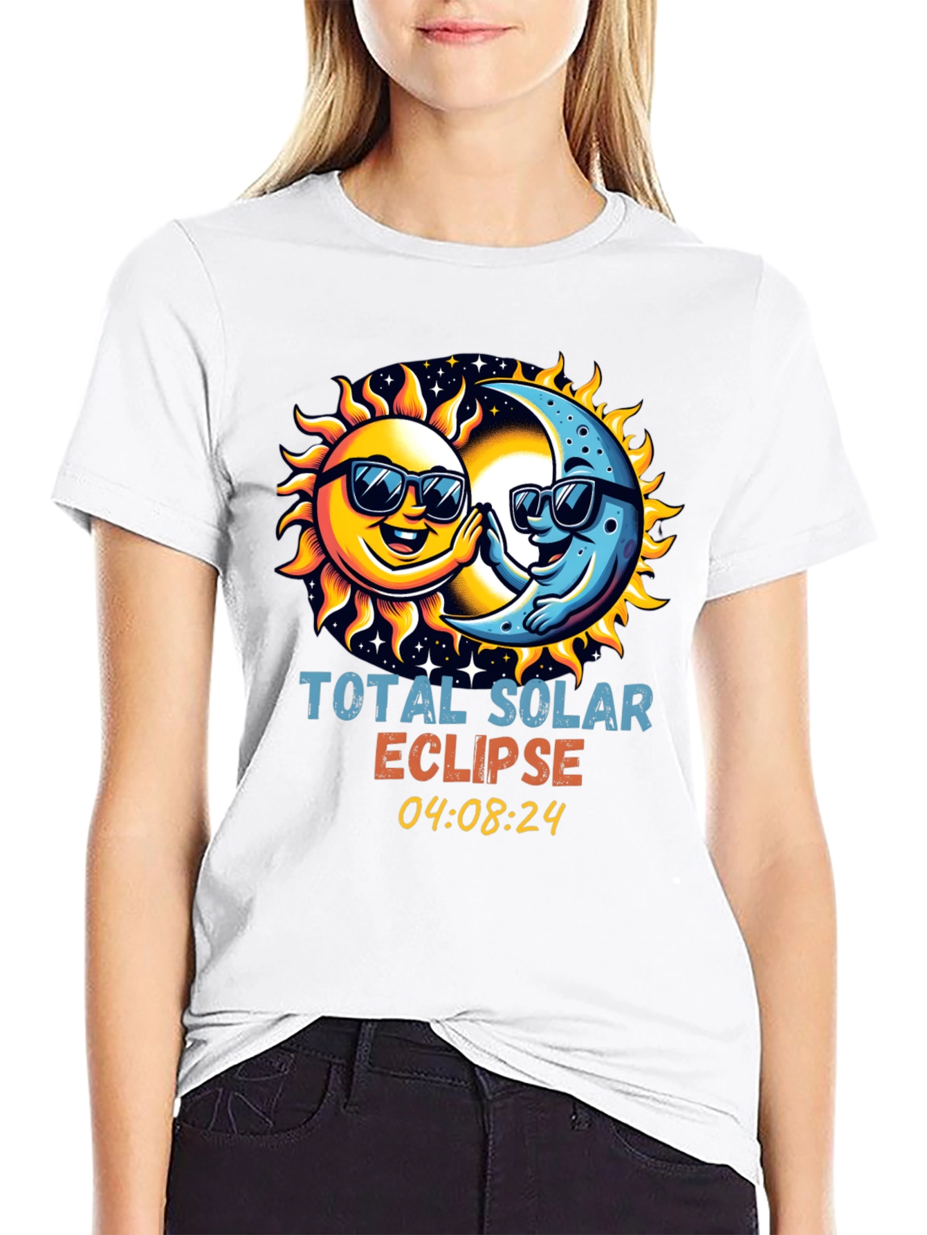 Total Solar Eclipse T-Shirt - Sun and Moon Design