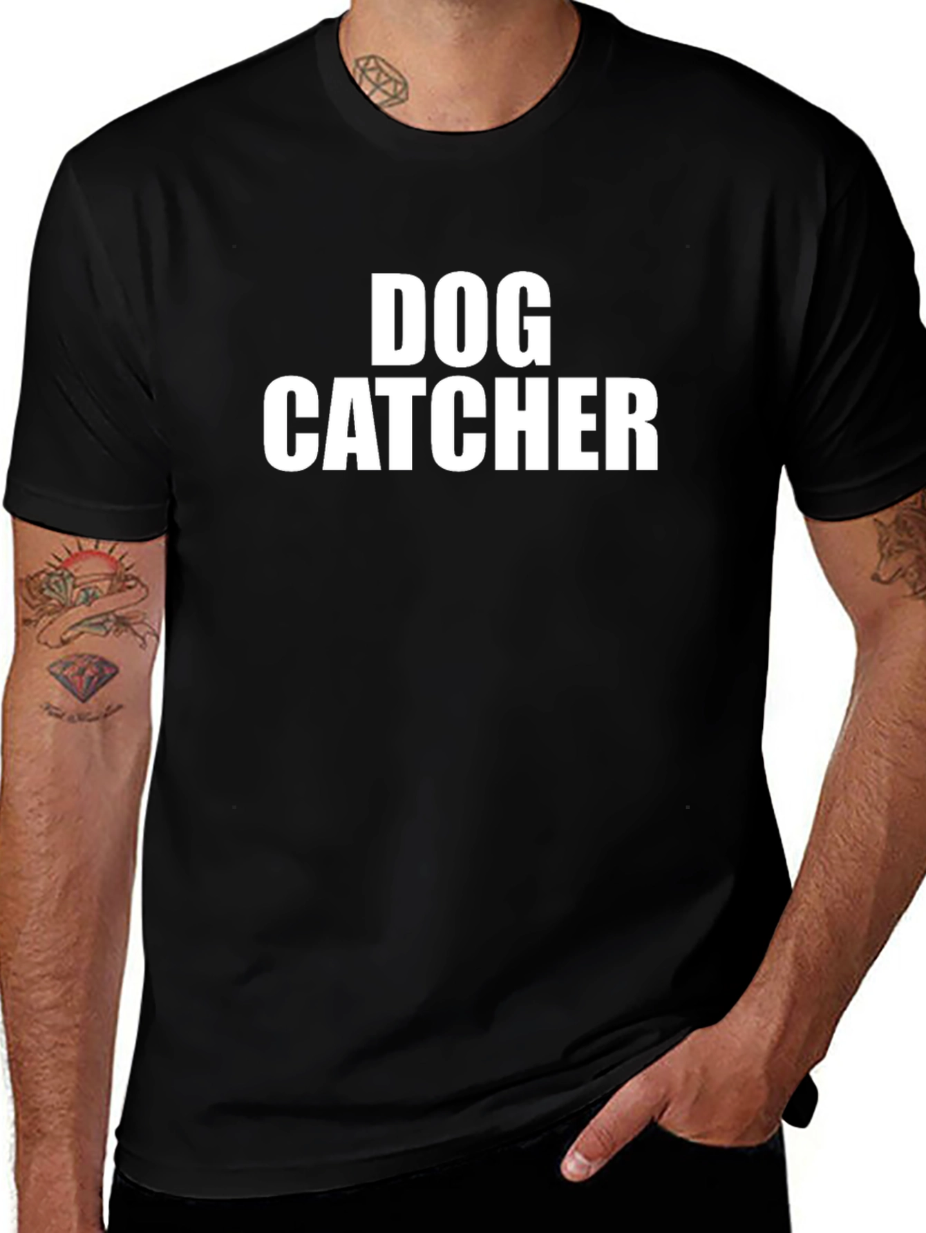 Dog Catcher Graphic T-Shirt - Black
