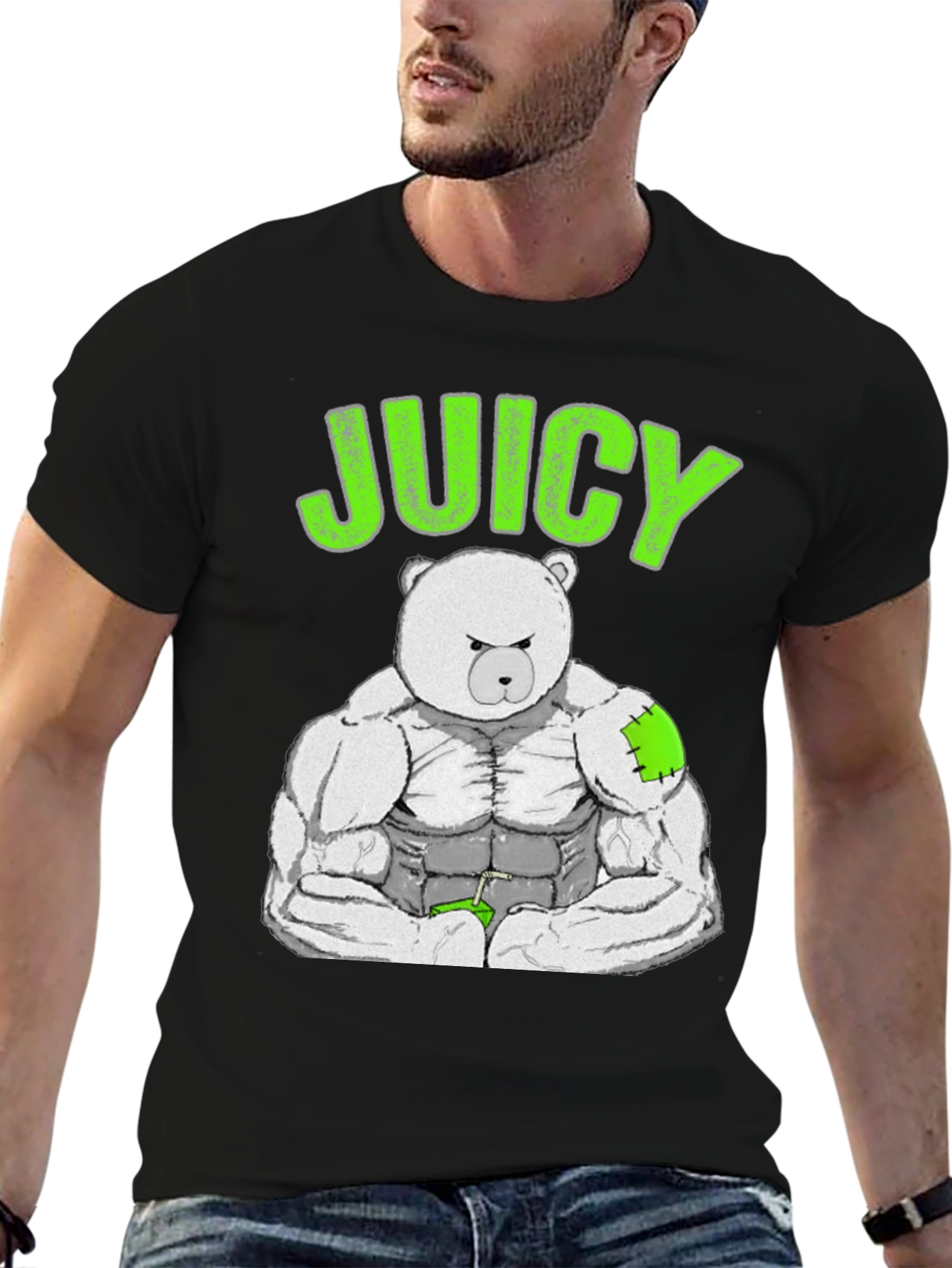 Juicy Buff Bear T-Shirt - Funny Gym Tee