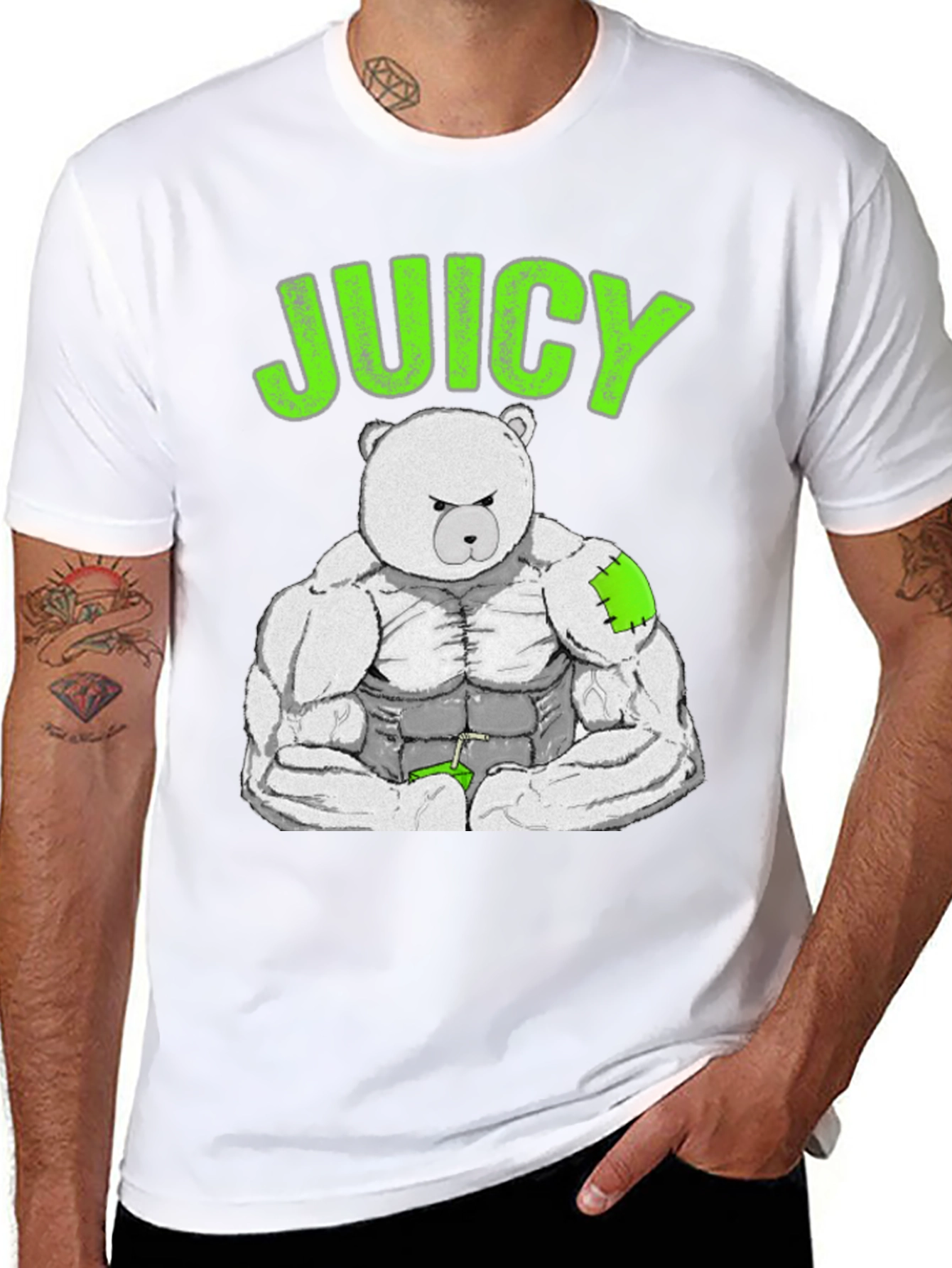 Juicy Buff Bear T-Shirt - Funny Gym Tee