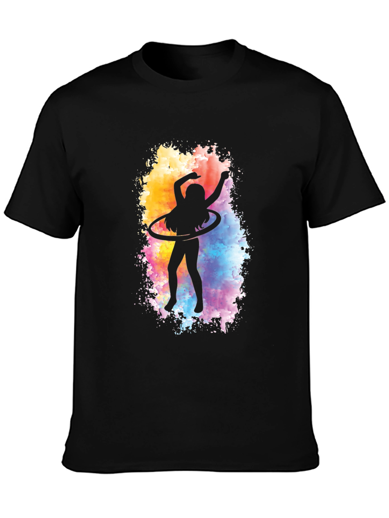 Hula Hoop Silhouette Graphic Tee - Black