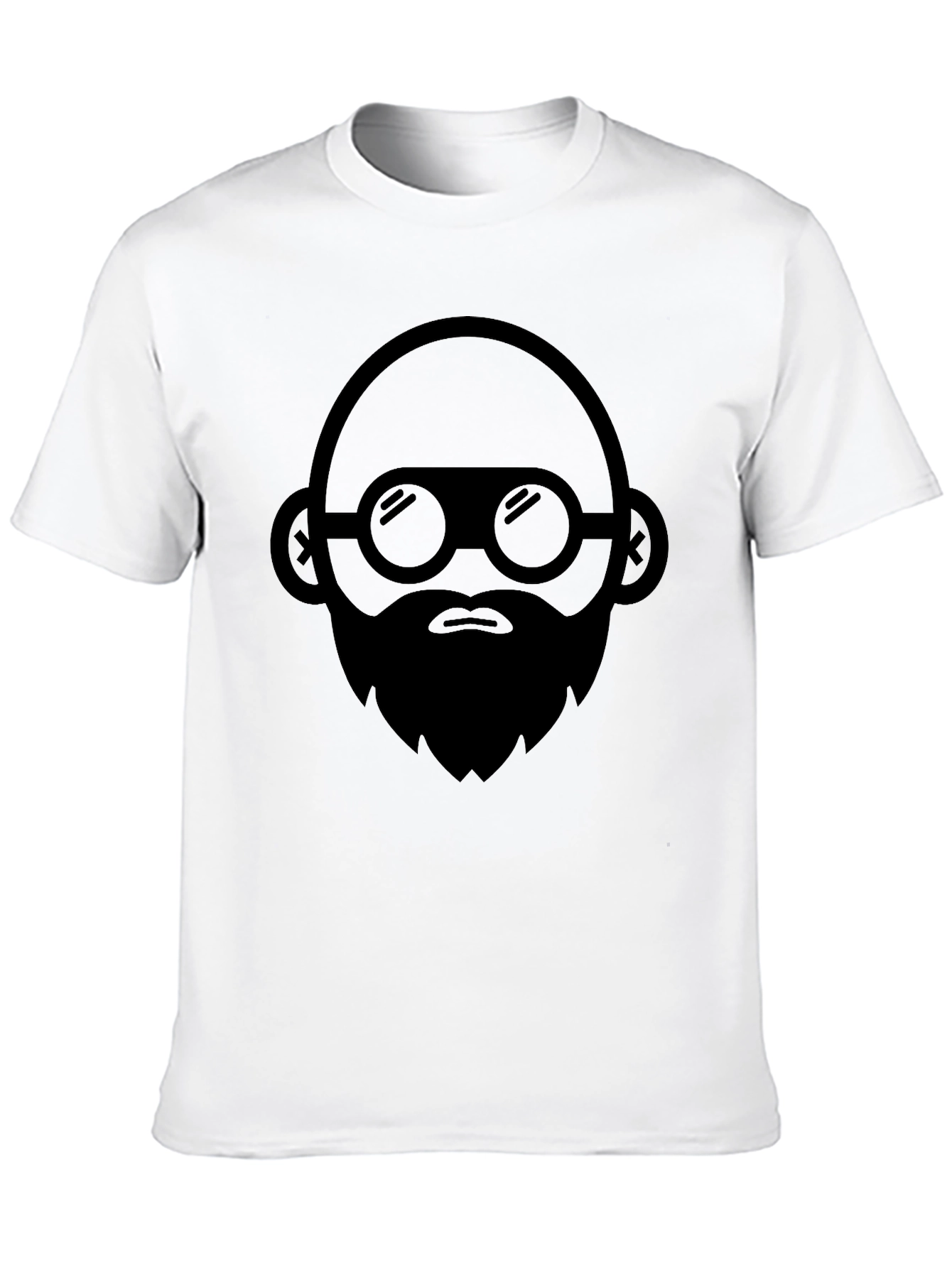 Bearded Face Graphic Black T-Shirt