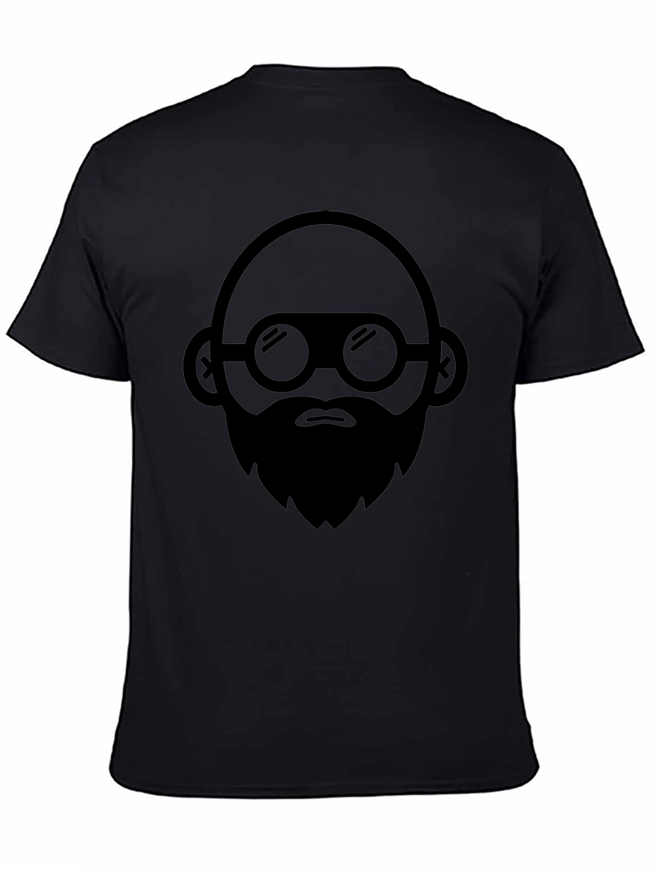 Bearded Face Graphic Black T-Shirt