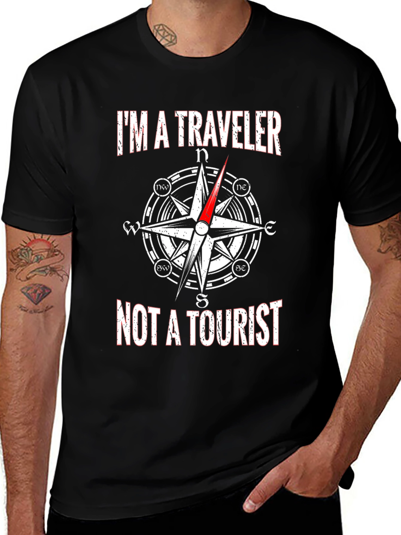 Traveler Compass Graphic Tee - Adventure Shirt