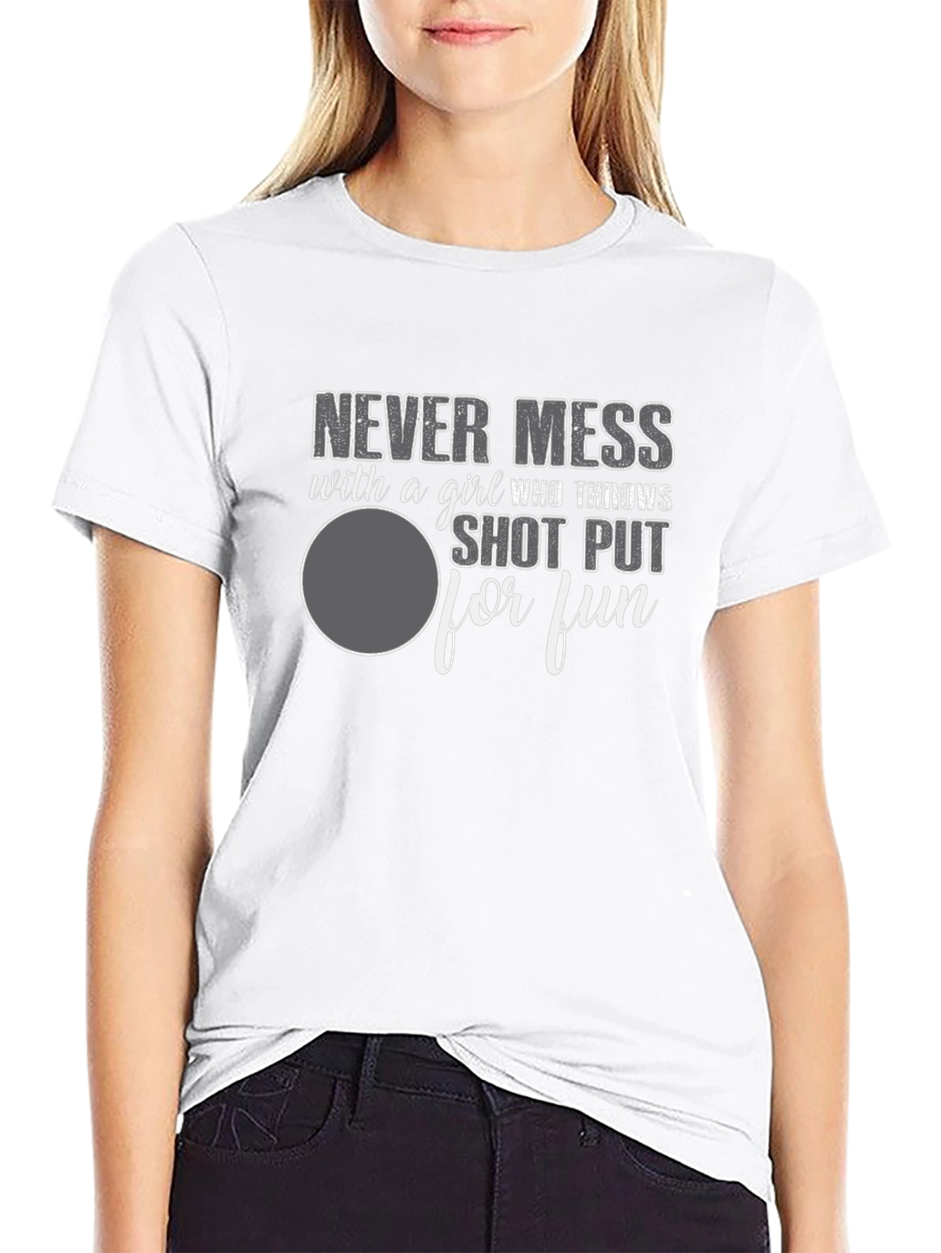 Shot Put Girl T-Shirt - Never Mess Graphic Tee