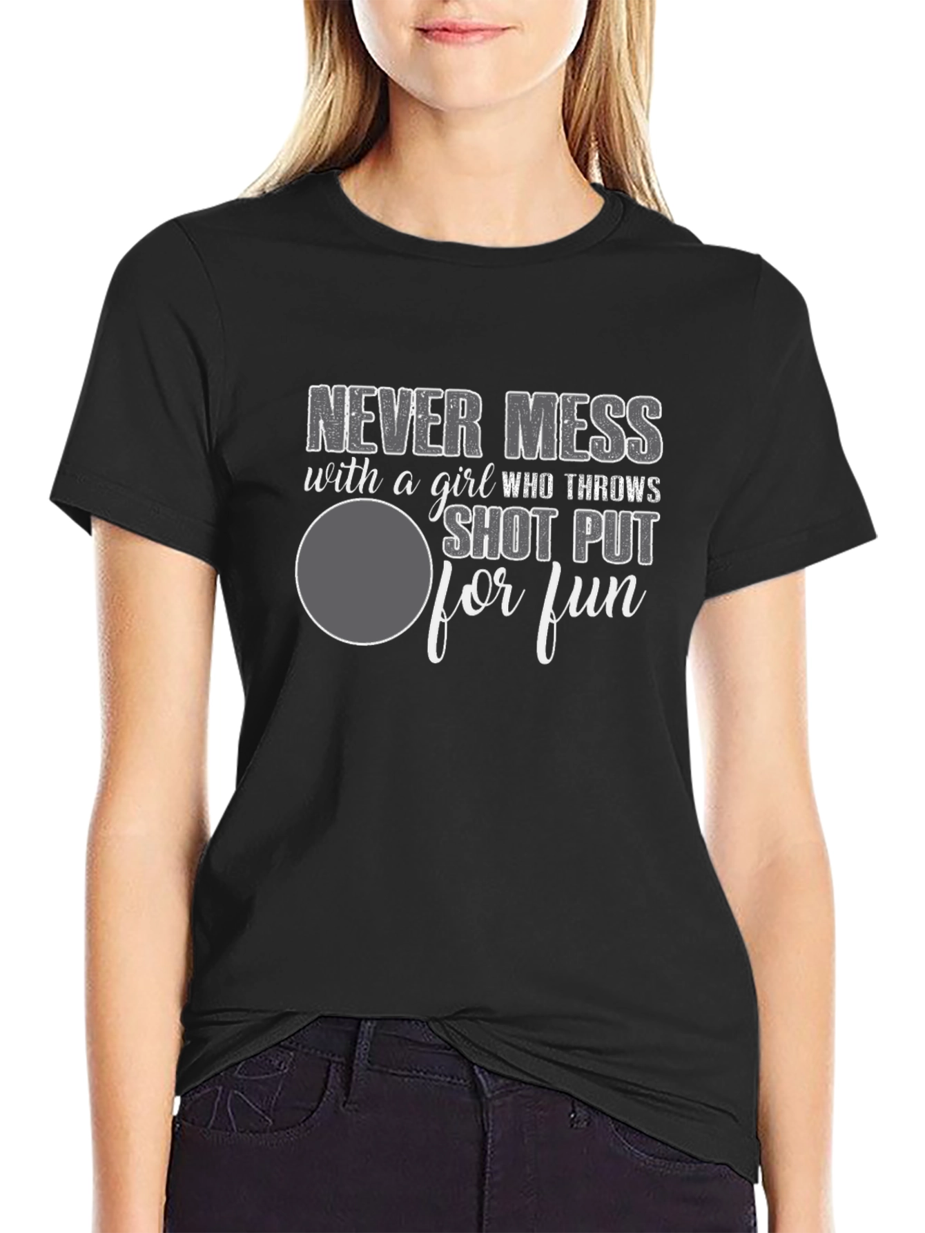 Shot Put Girl T-Shirt - Never Mess Graphic Tee