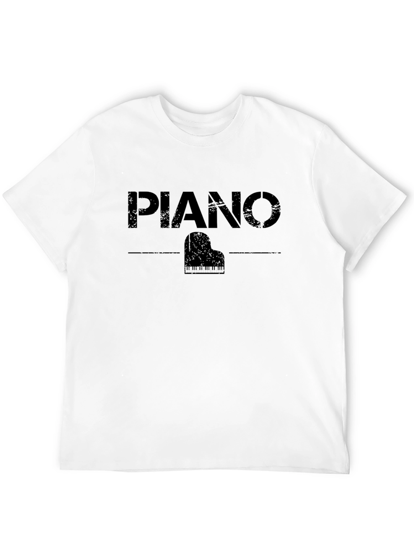 Piano Graphic Print Black T-Shirt