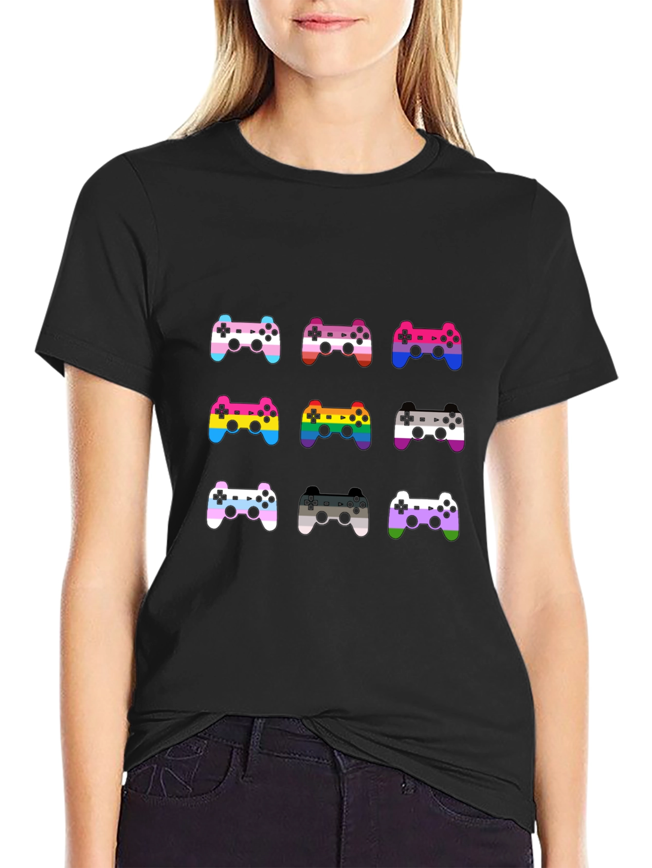 LGBTQ+ Gamer T-Shirt: Pride Controller Design