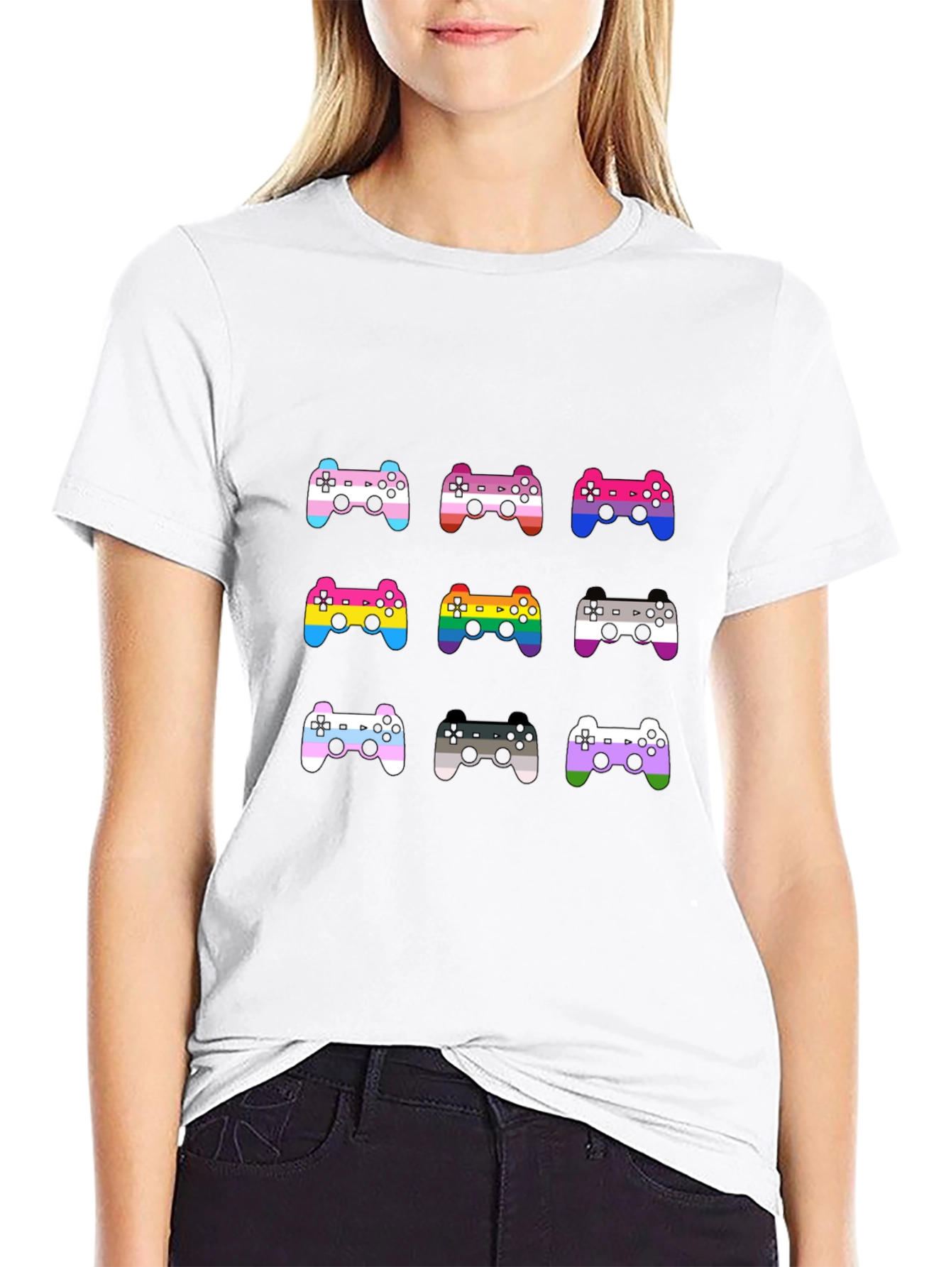 LGBTQ+ Gamer T-Shirt: Pride Controller Design