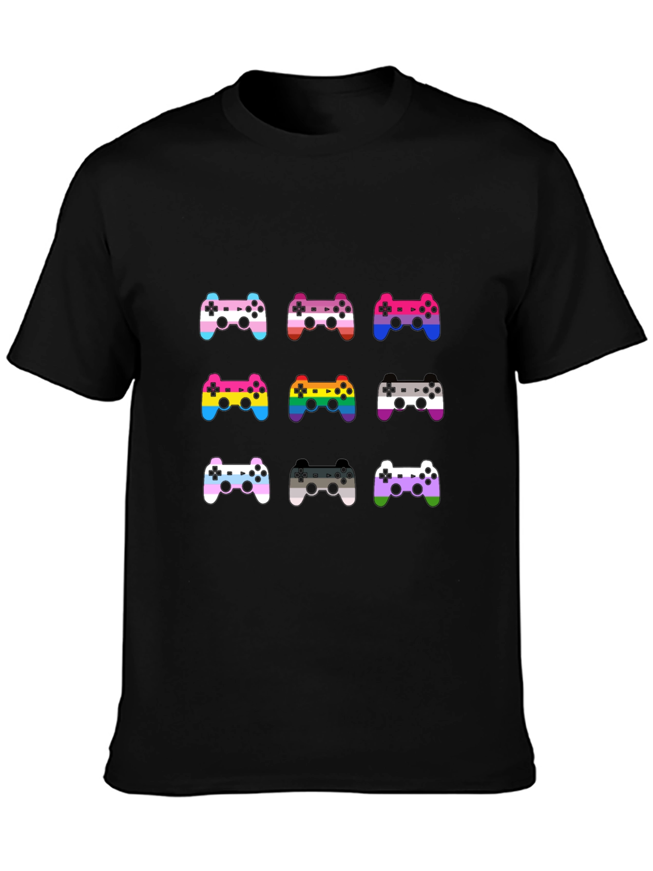 LGBTQ+ Gamer T-Shirt: Pride Controller Design