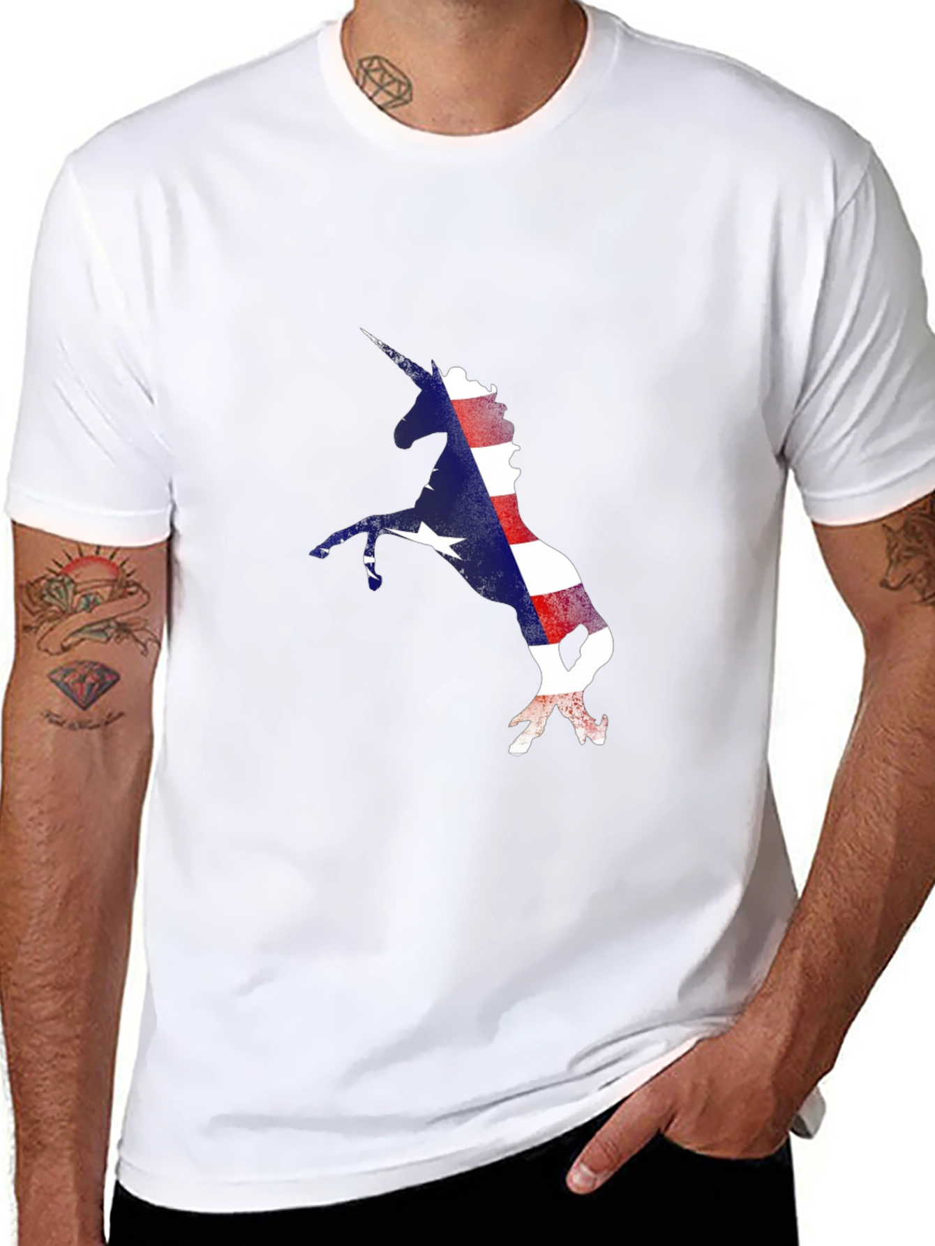 American Flag Unicorn Graphic Tee
