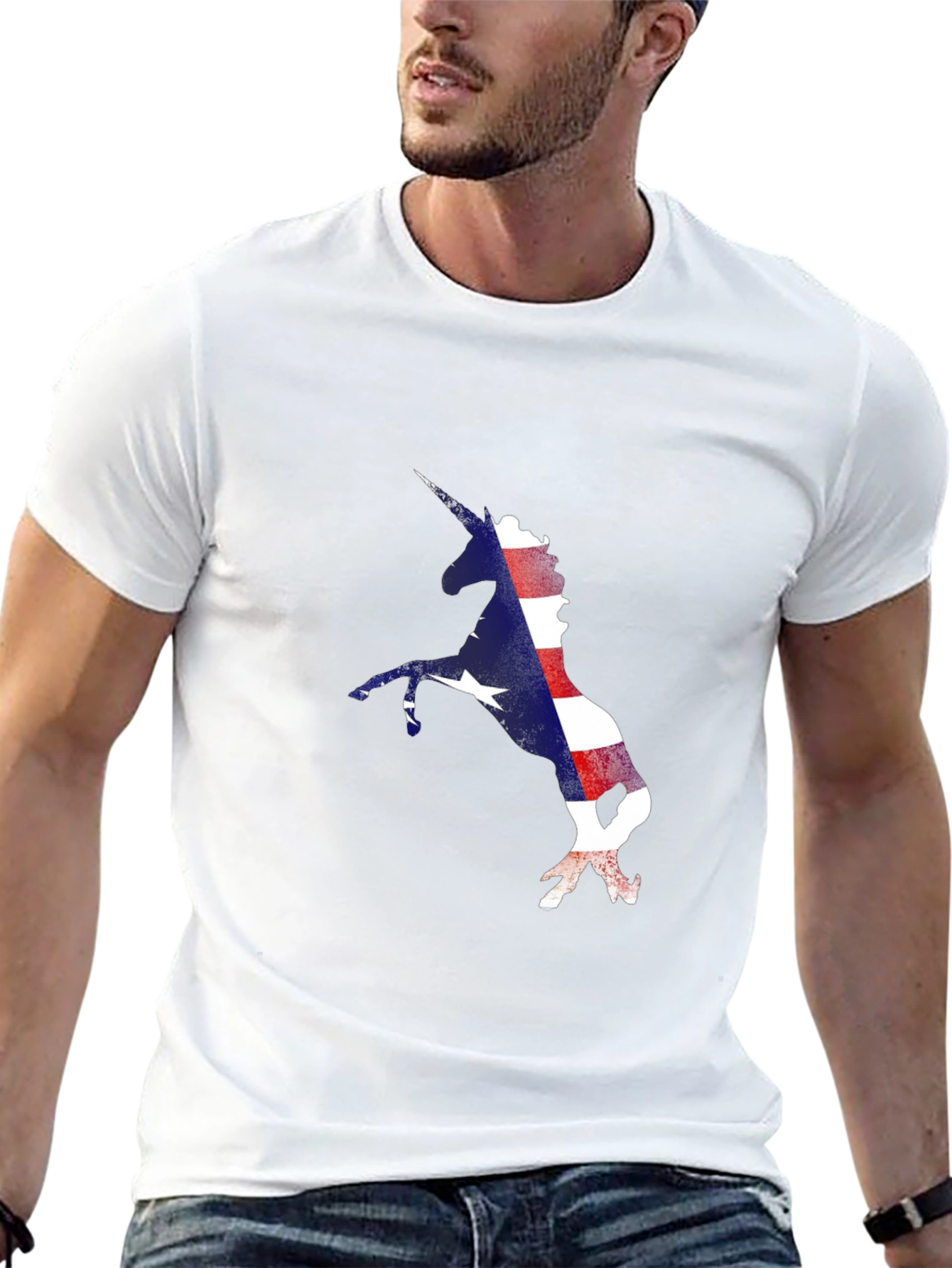 American Flag Unicorn Graphic Tee
