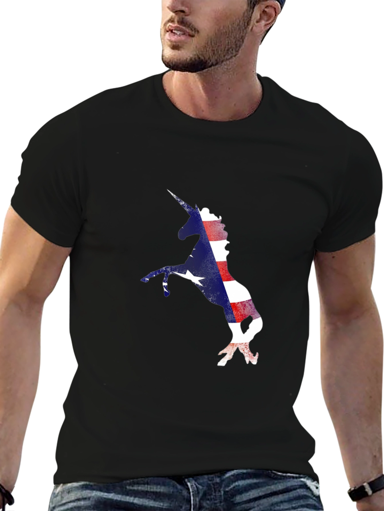 American Flag Unicorn Graphic Tee