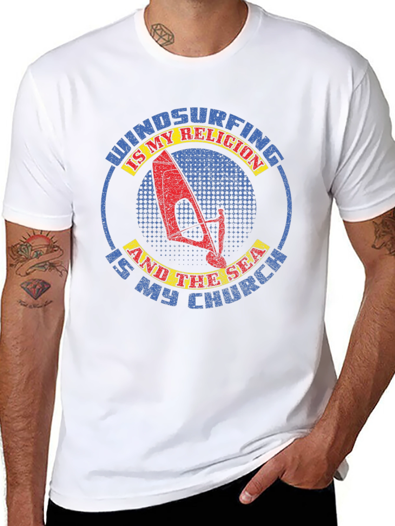 Windsurfing Is My Religion Black Graphic T-Shirt