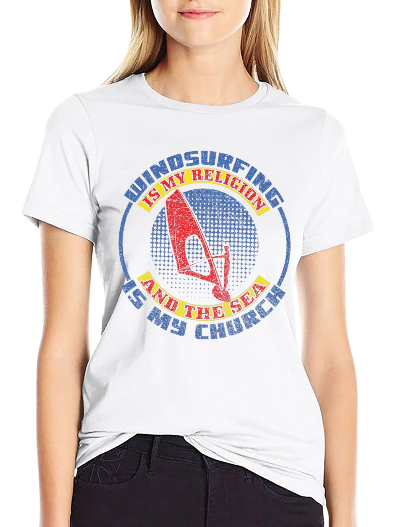 Windsurfing Is My Religion Black Graphic T-Shirt