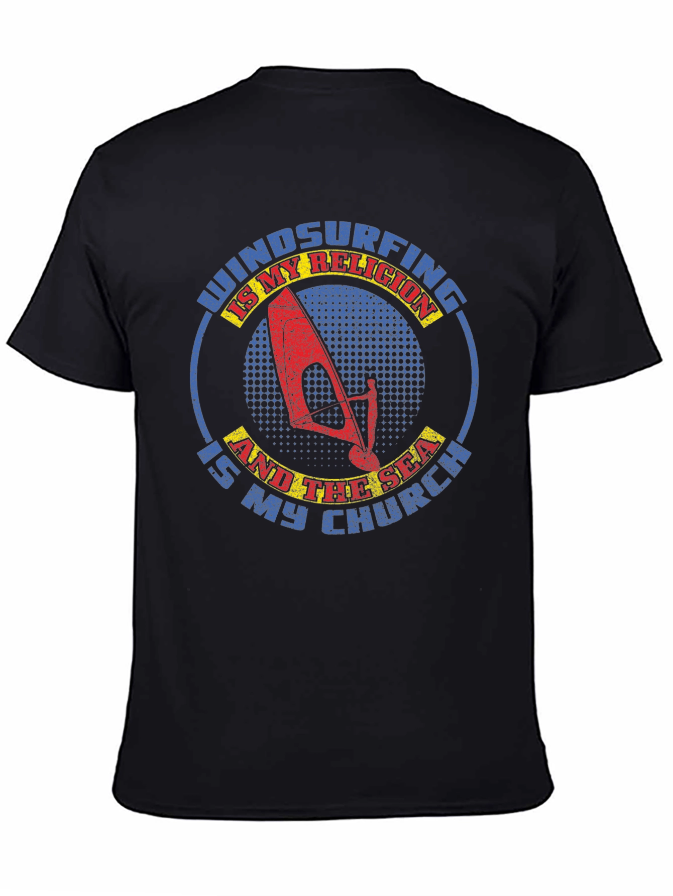 Windsurfing Is My Religion Black Graphic T-Shirt