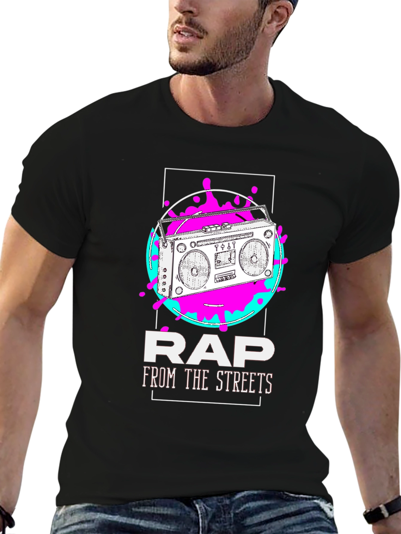 Rap From The Streets Boombox Graphic T-Shirt