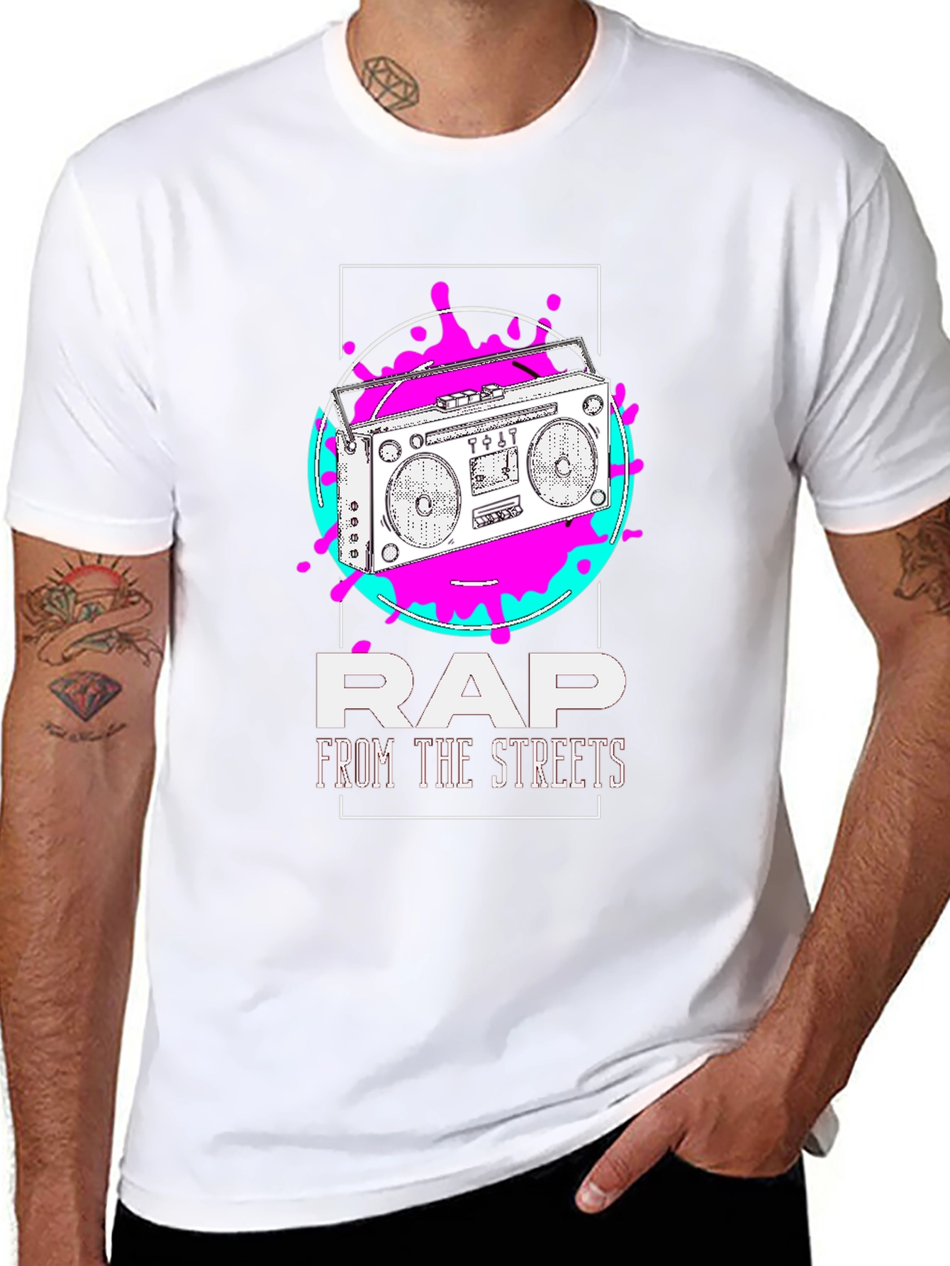 Rap From The Streets Boombox Graphic T-Shirt