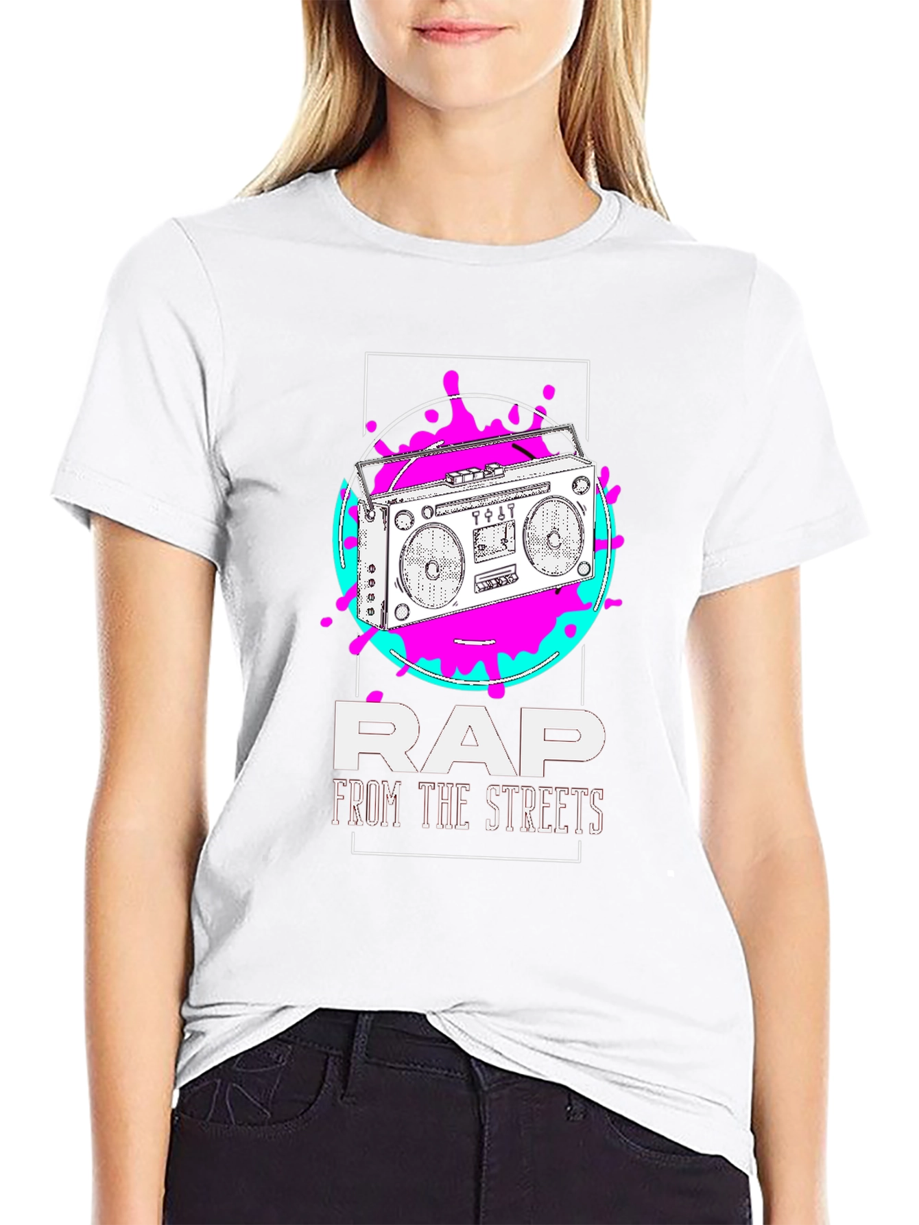 Rap From The Streets Boombox Graphic T-Shirt