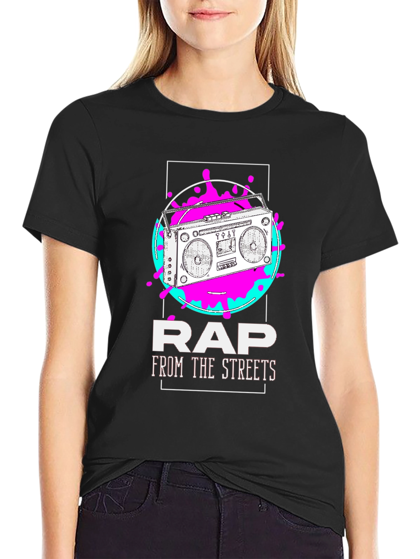 Rap From The Streets Boombox Graphic T-Shirt