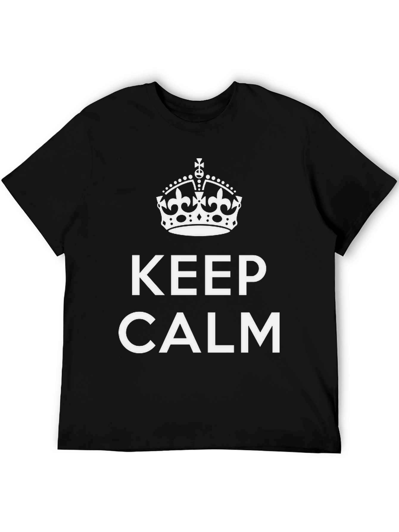 Keep Calm Crown Graphic Black T-Shirt