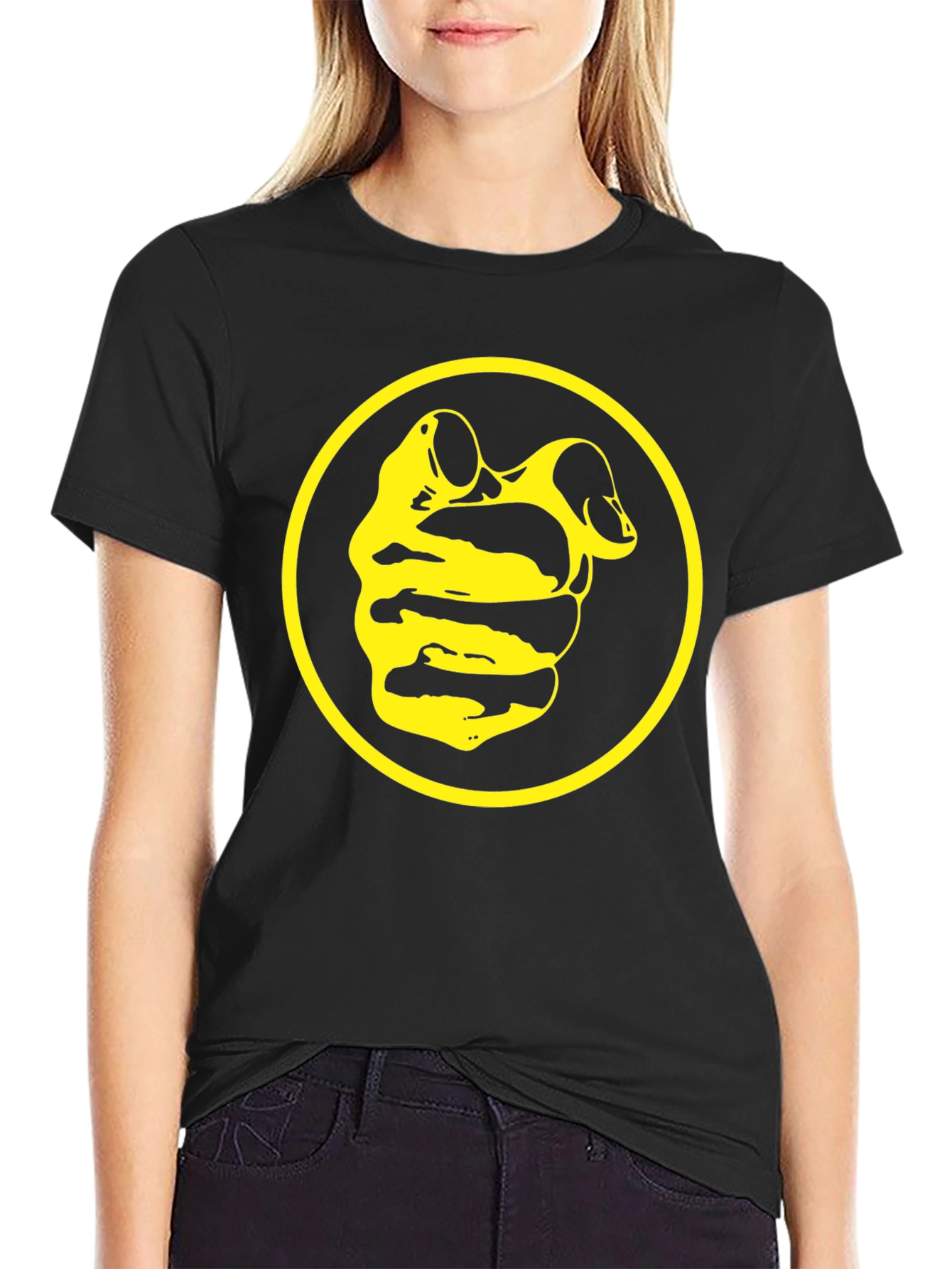 Black T-Shirt with Yellow Duck Icon