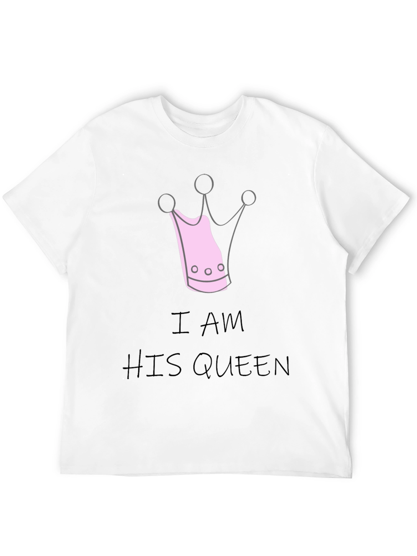 I Am His Queen Black Crewneck T-Shirt