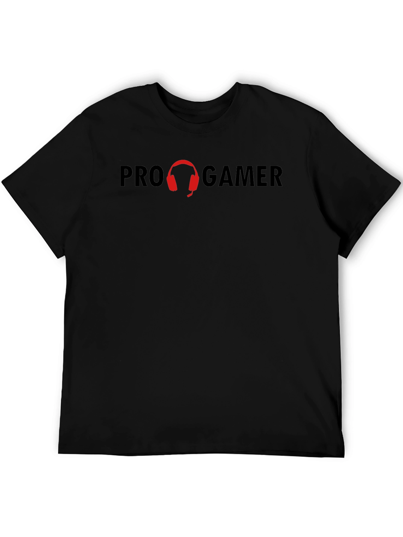 Pro Gamer Black T-Shirt with Headphone Design