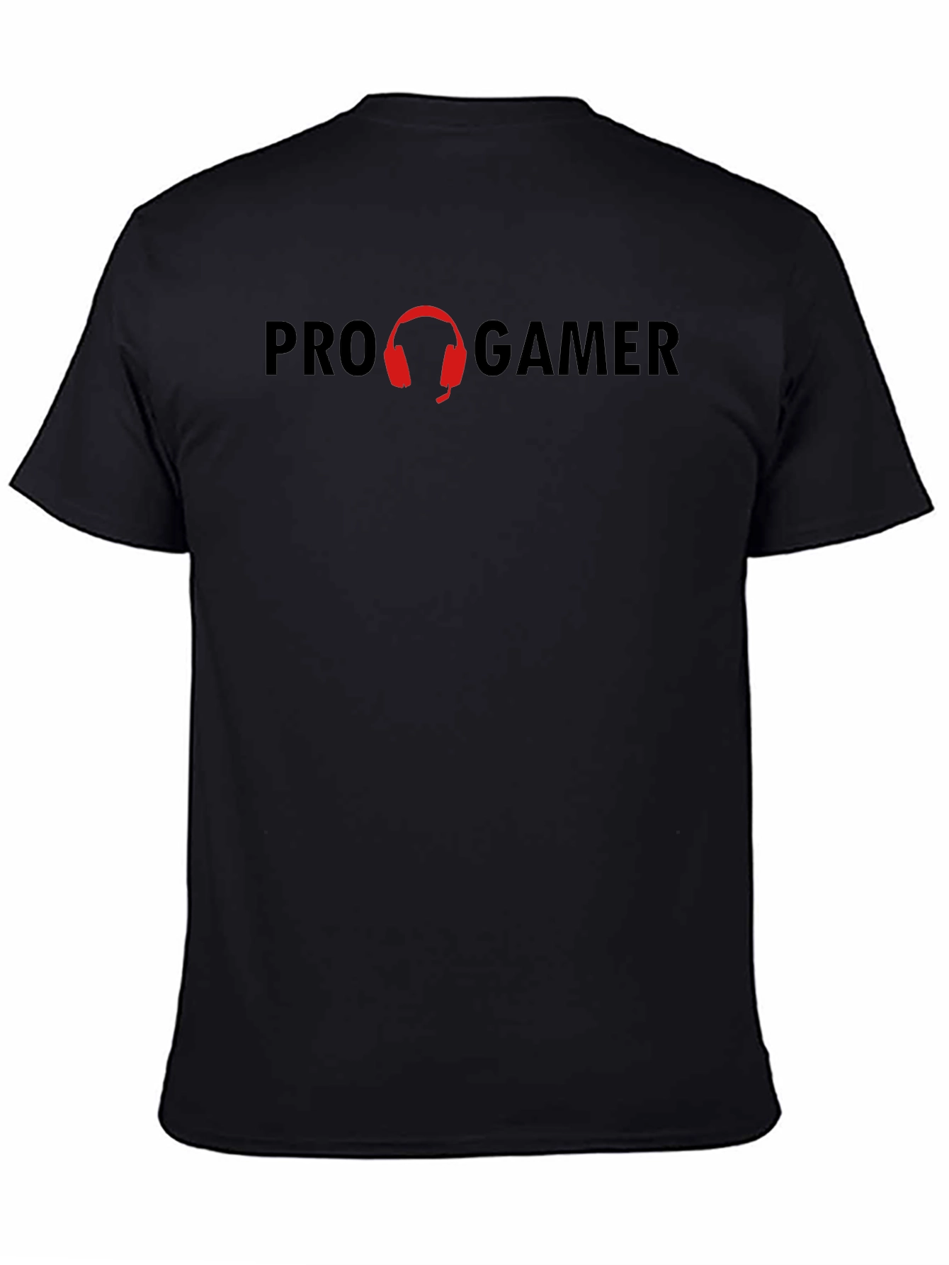 Pro Gamer Black T-Shirt with Headphone Design