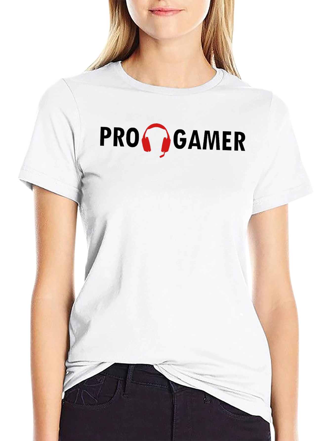 Pro Gamer Black T-Shirt with Headphone Design
