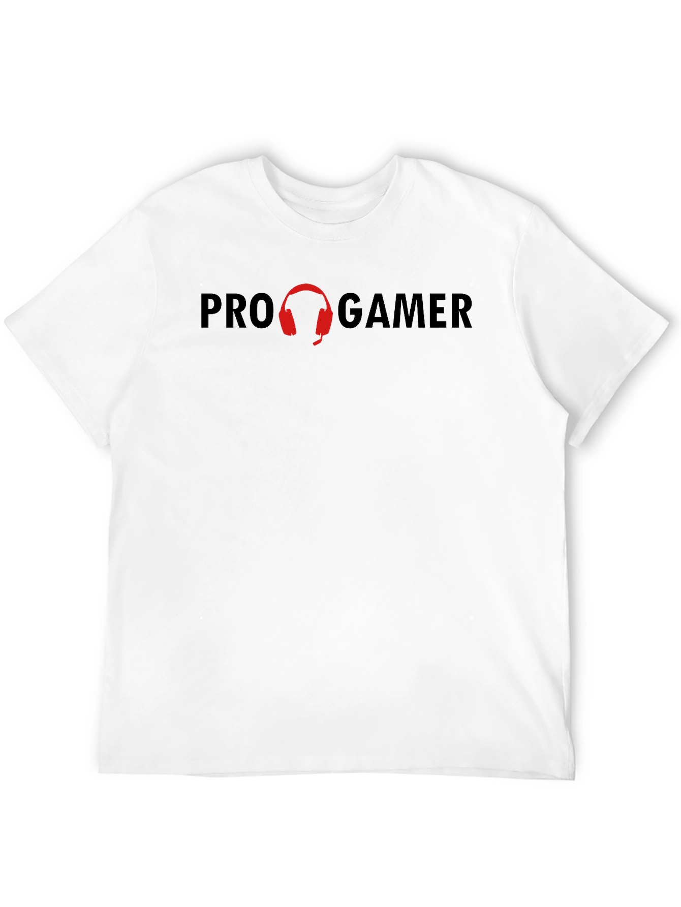 Pro Gamer Black T-Shirt with Headphone Design