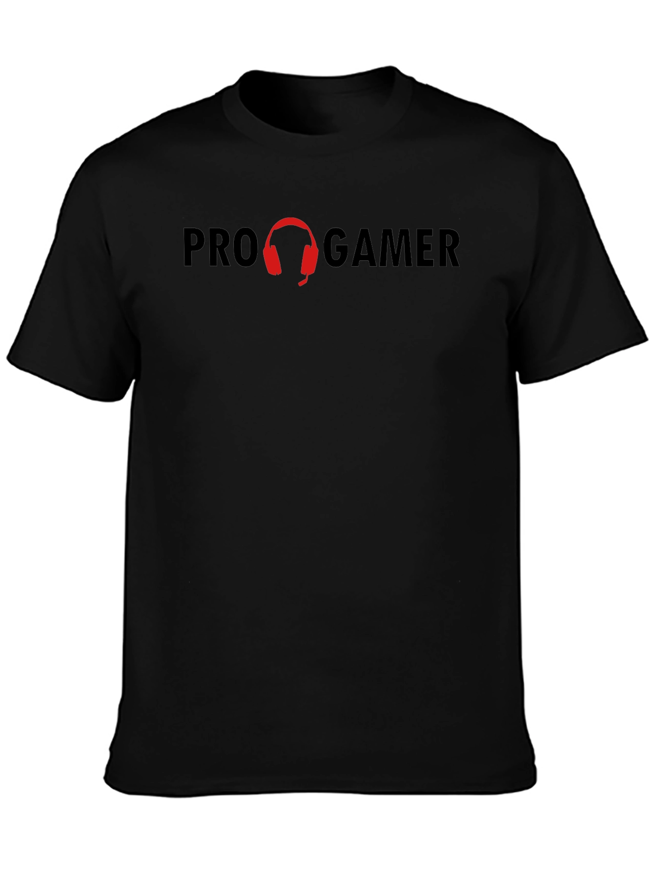 Pro Gamer Black T-Shirt with Headphone Design
