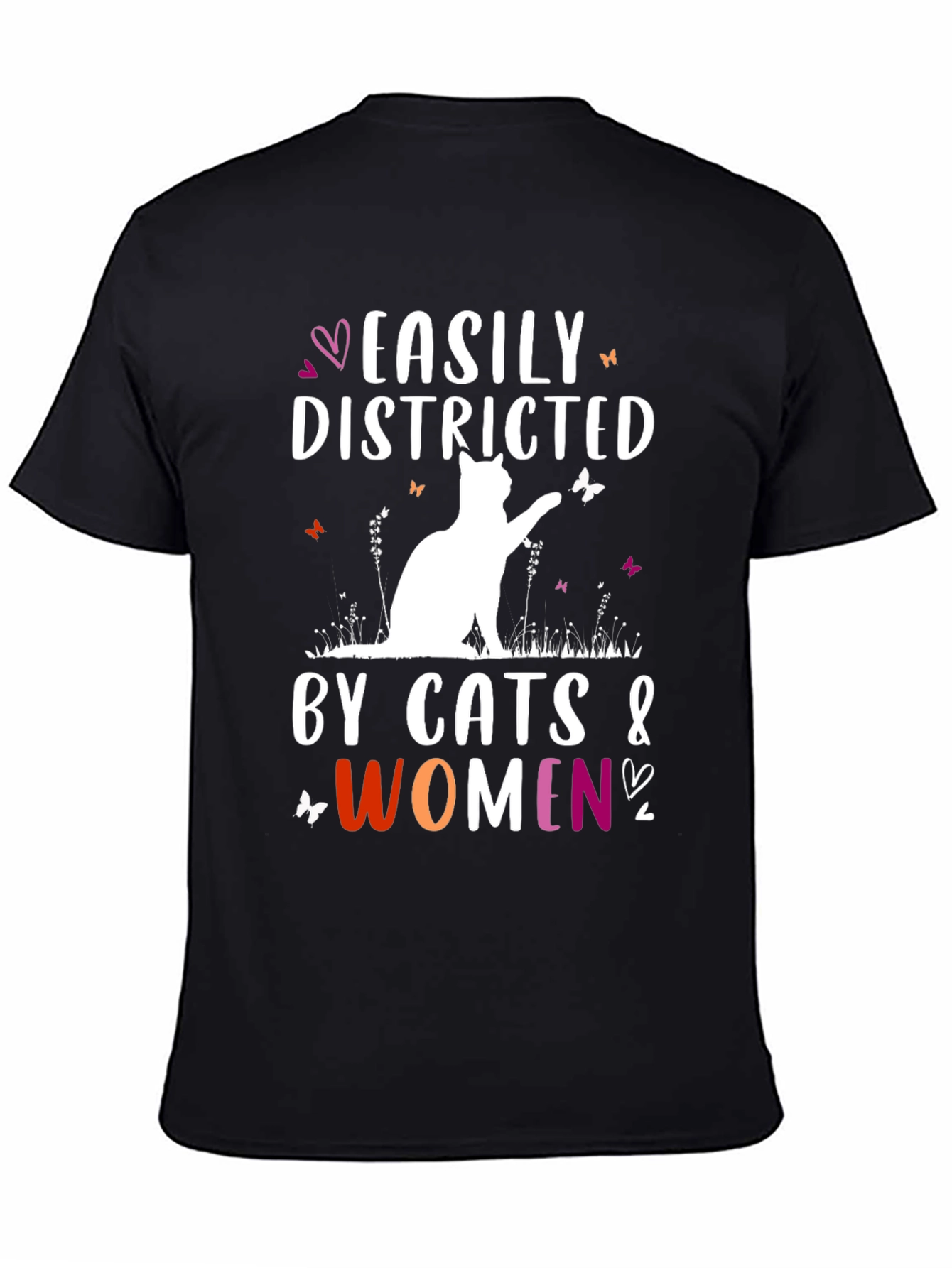 Easily Distracted by Cats and Women Graphic Tee