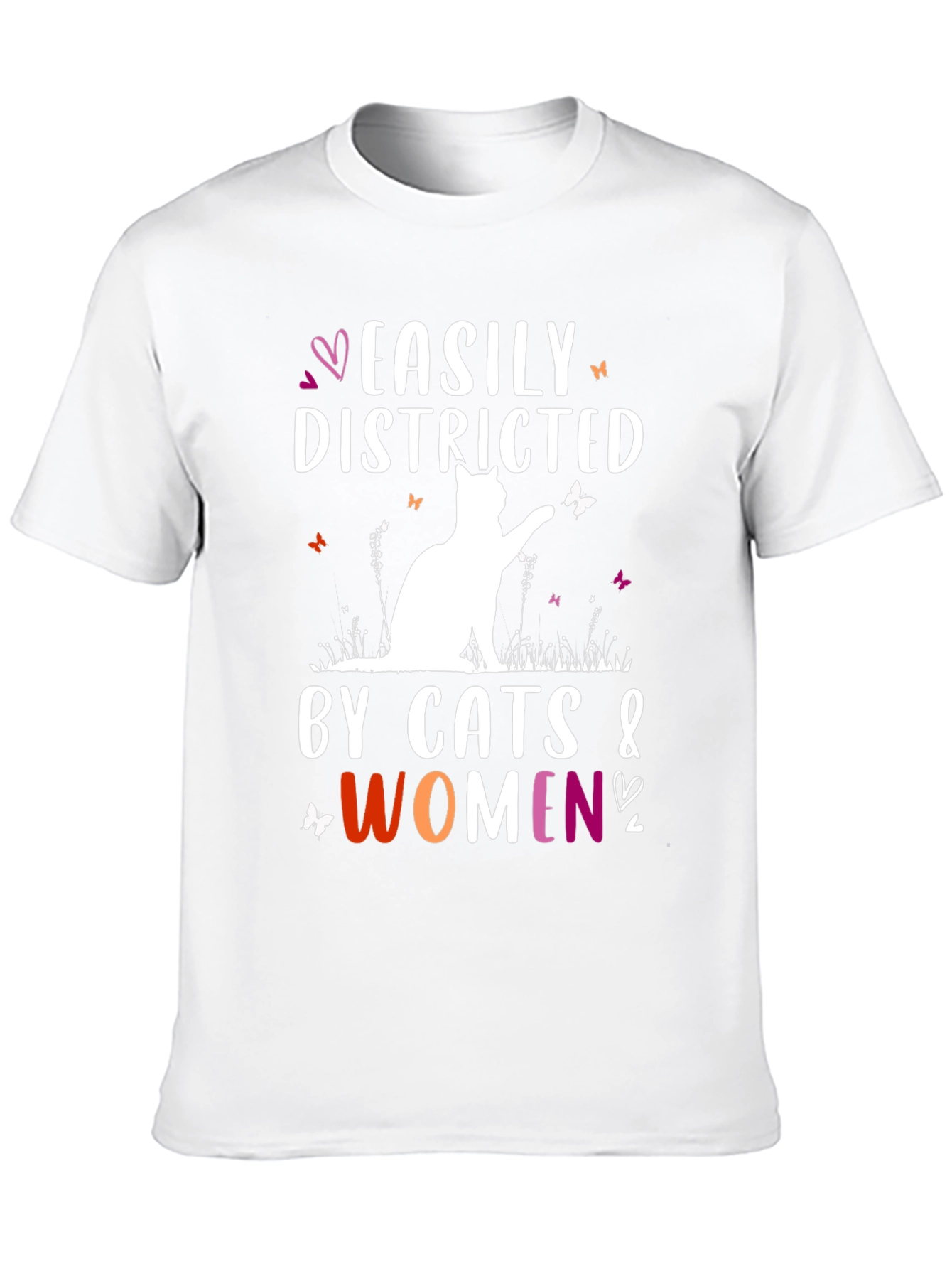 Easily Distracted by Cats and Women Graphic Tee