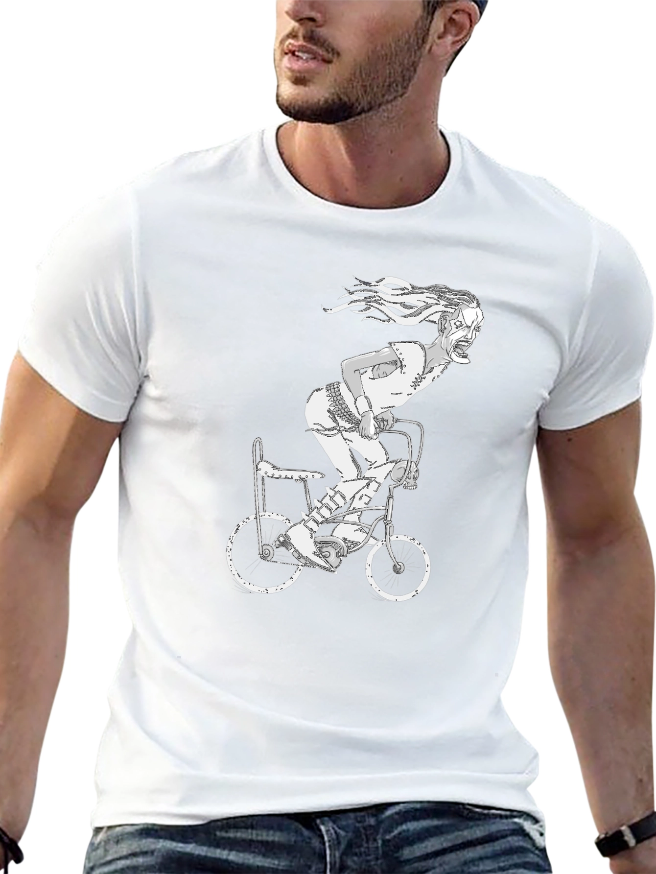 Creepy Rider Graphic Tee - Unisex Black T-Shirt