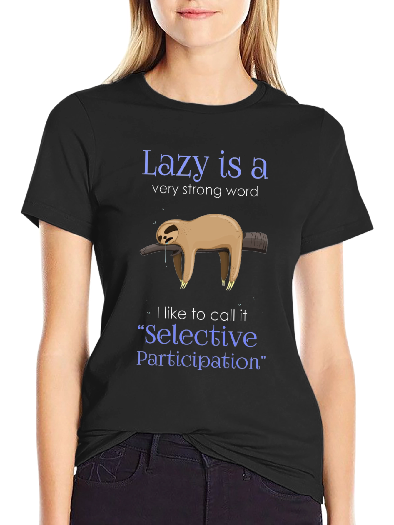Lazy Sloth Graphic Tee - Selective Participation Shirt