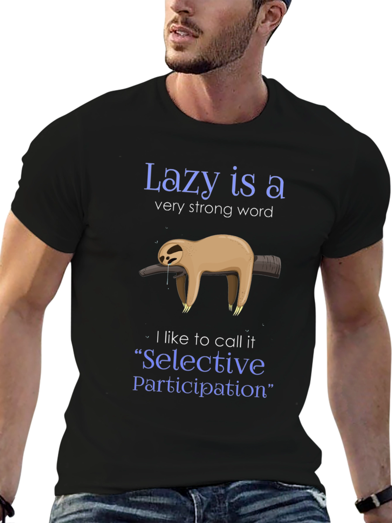 Lazy Sloth Graphic Tee - Selective Participation Shirt