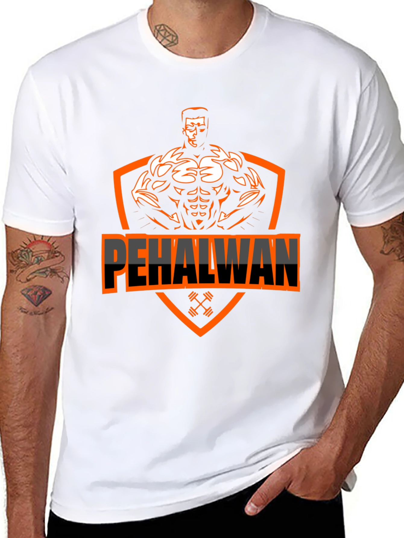 Mens Black Pehalwan Graphic T-Shirt