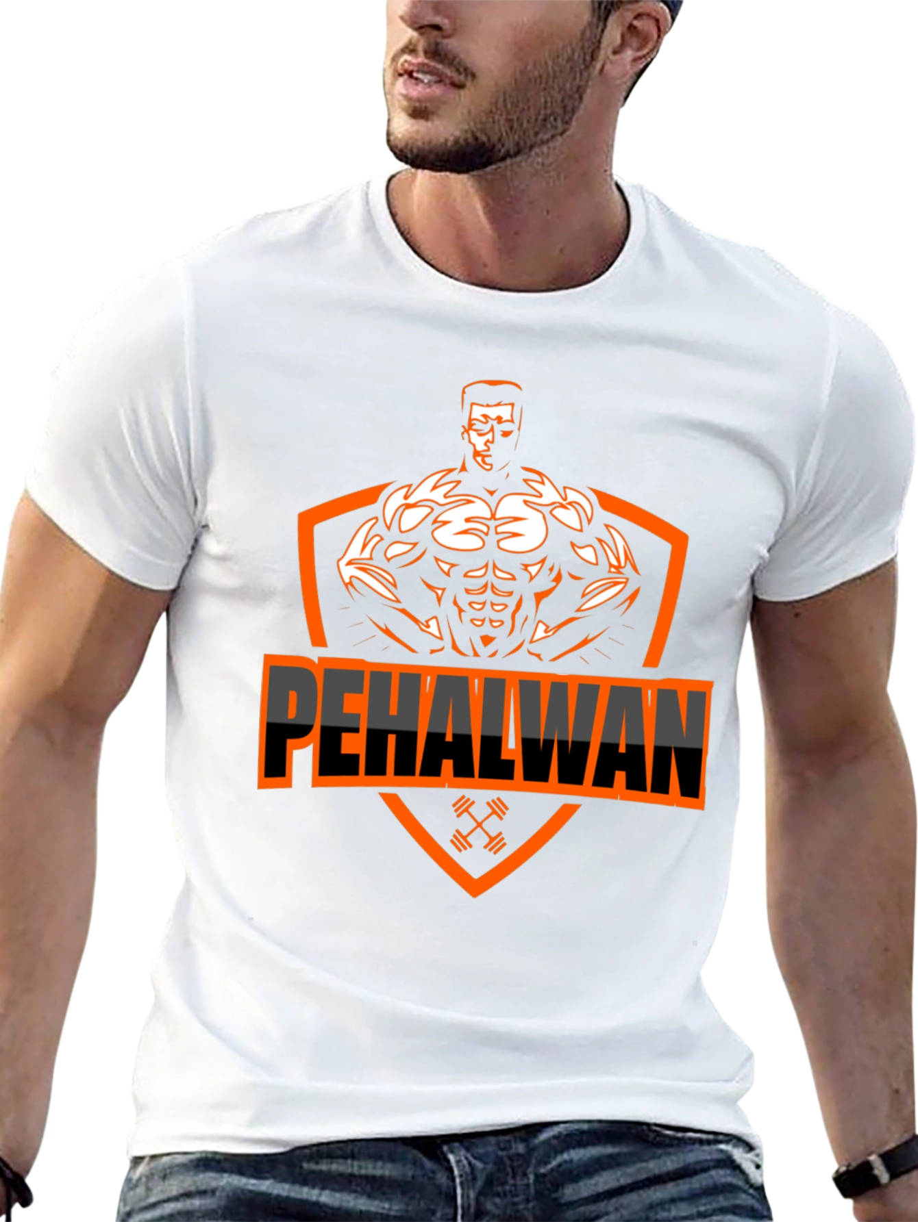 Mens Black Pehalwan Graphic T-Shirt