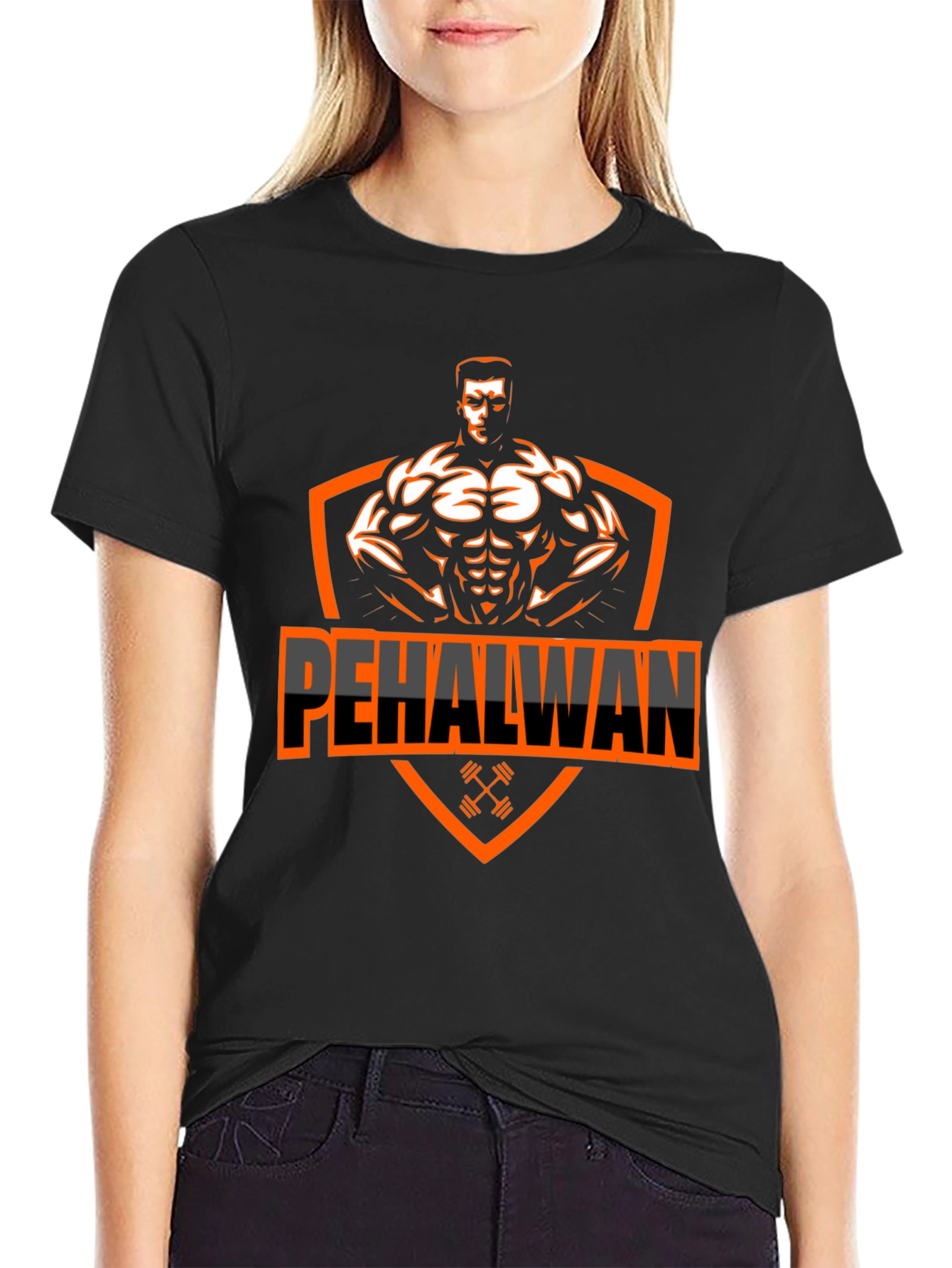 Mens Black Pehalwan Graphic T-Shirt