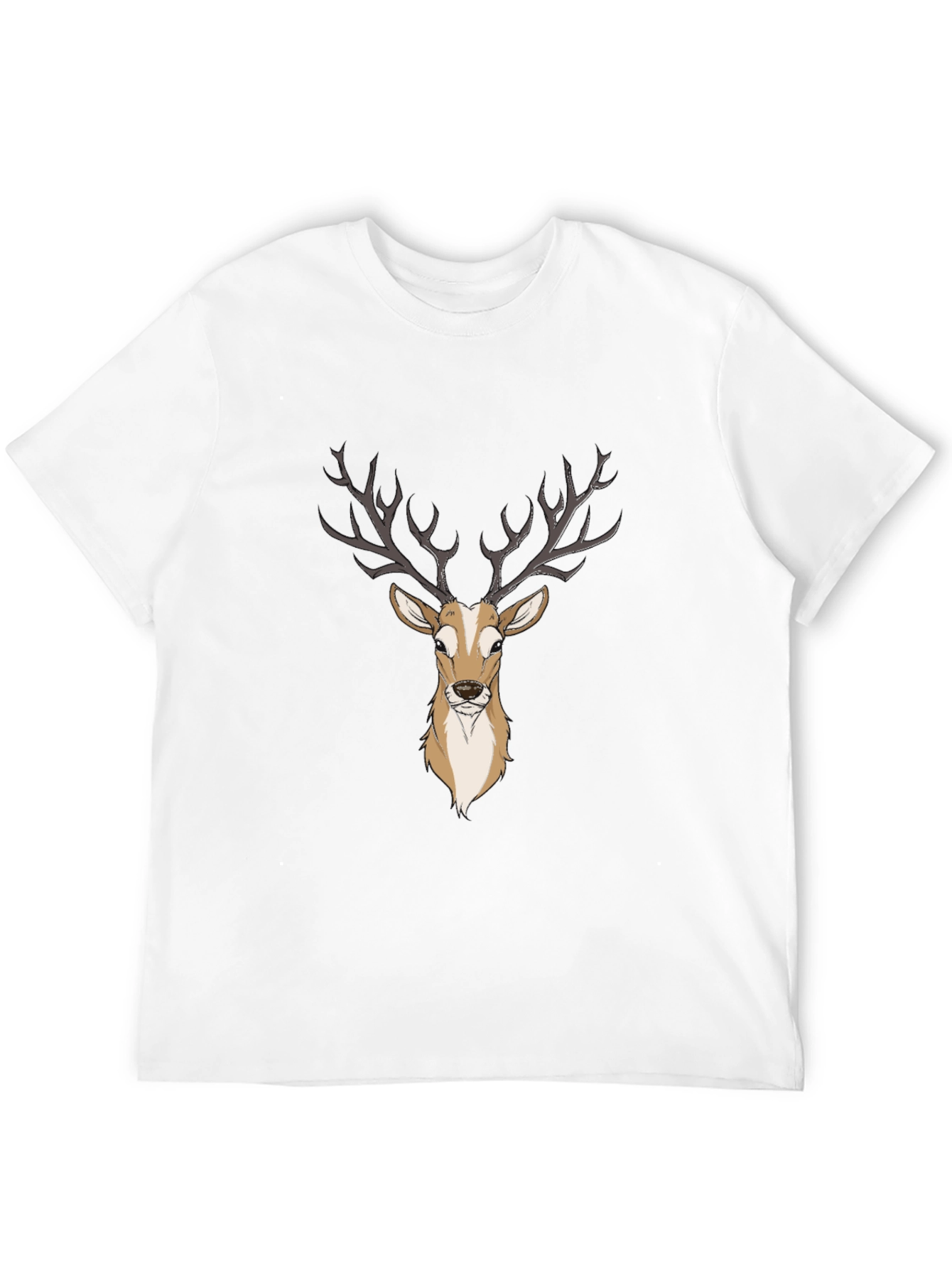 Mens Deer Graphic Print Black T-Shirt
