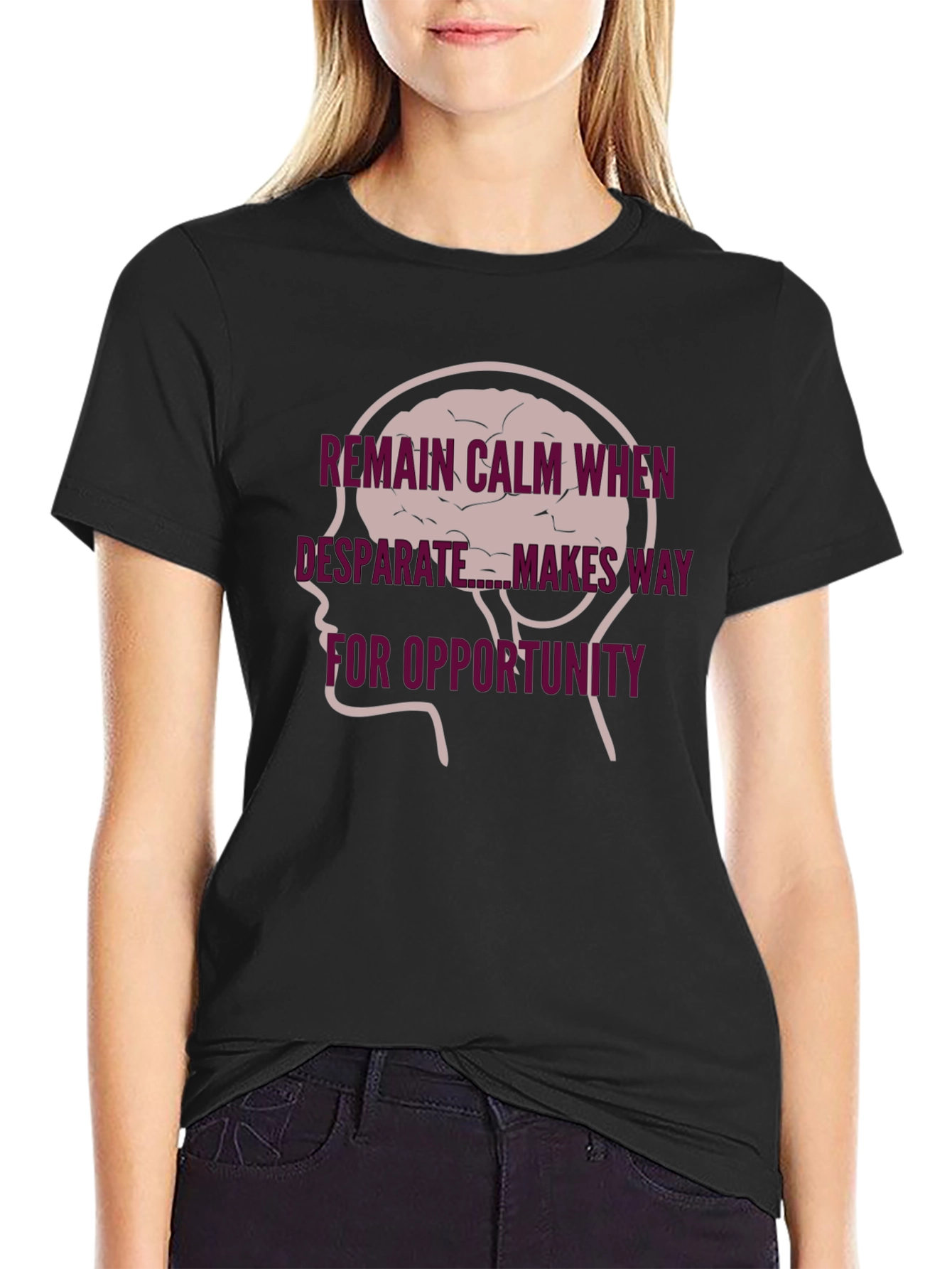 Remain Calm Brain Tee - Mens Black Graphic T-Shirt