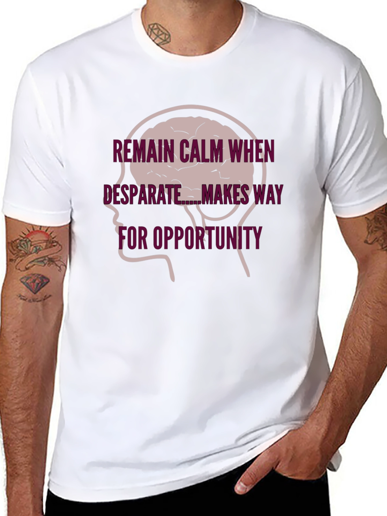 Remain Calm Brain Tee - Mens Black Graphic T-Shirt