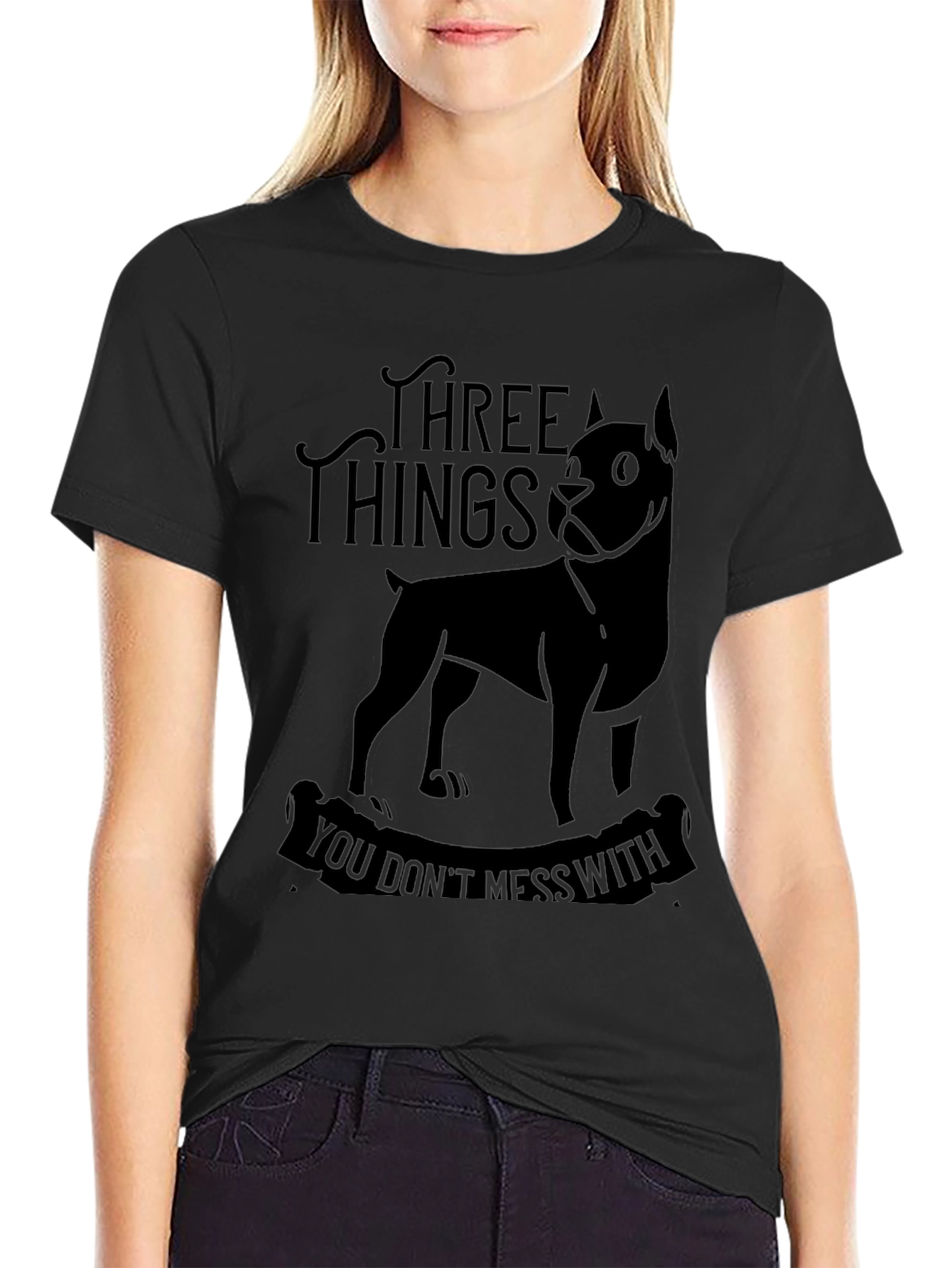 Three Things Dog Graphic Tee - Black