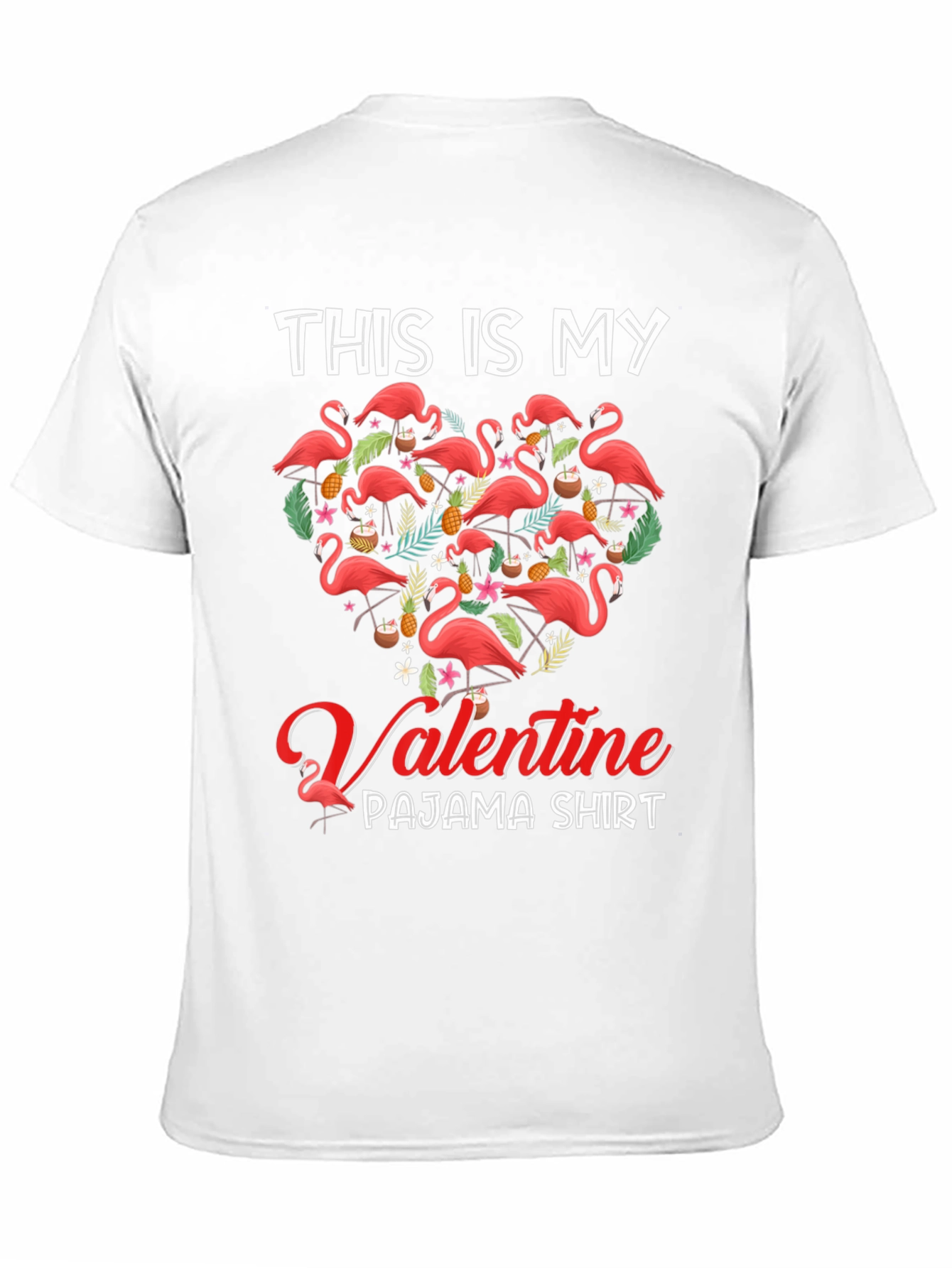 Valentine Flamingo Pajama T-Shirt