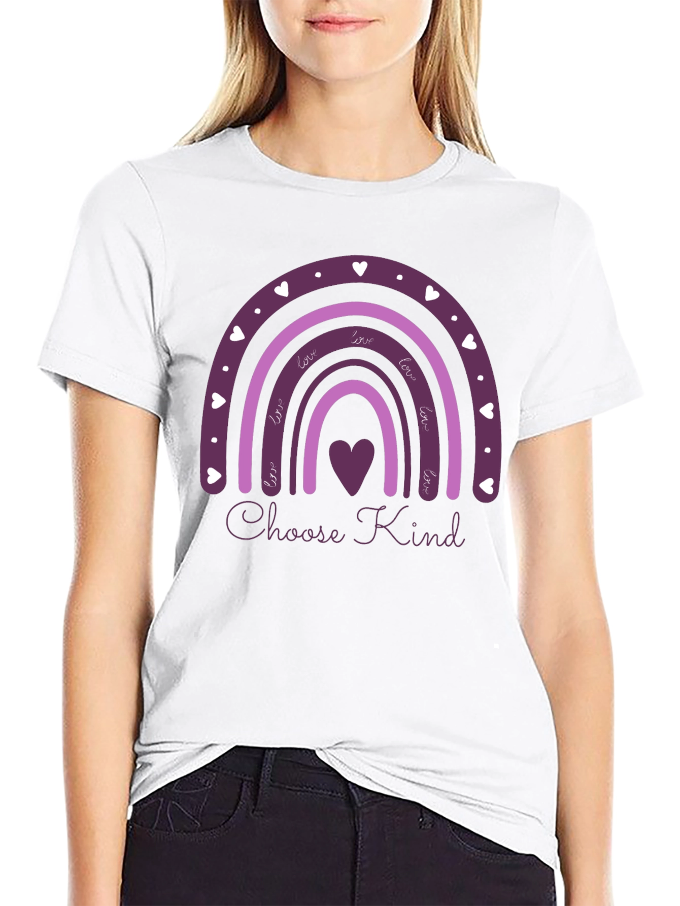 Choose Kind Rainbow Heart Graphic Tee